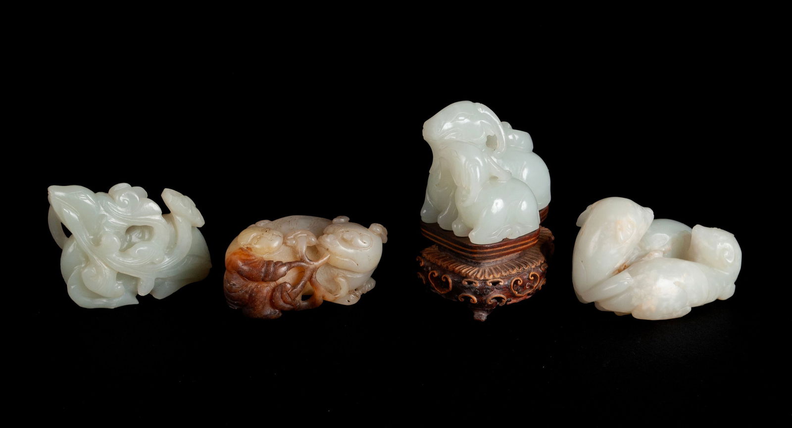 FOUR DIMINUTIVE JADE CARVINGS (1 of 20)