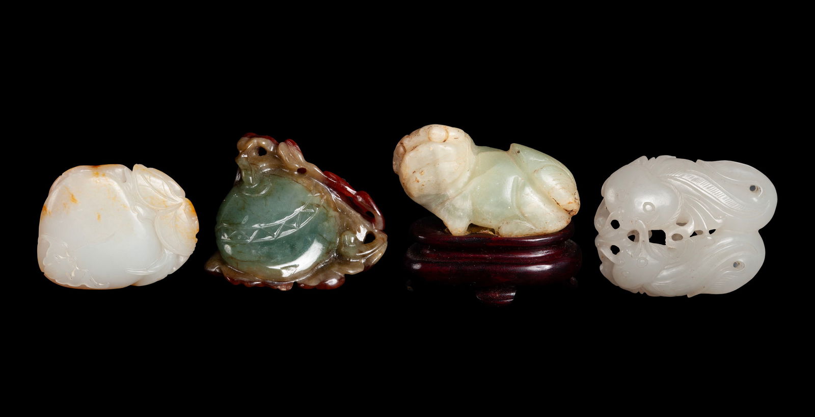FOUR DIMINUTIVE JADE CARVINGS (1 of 17)