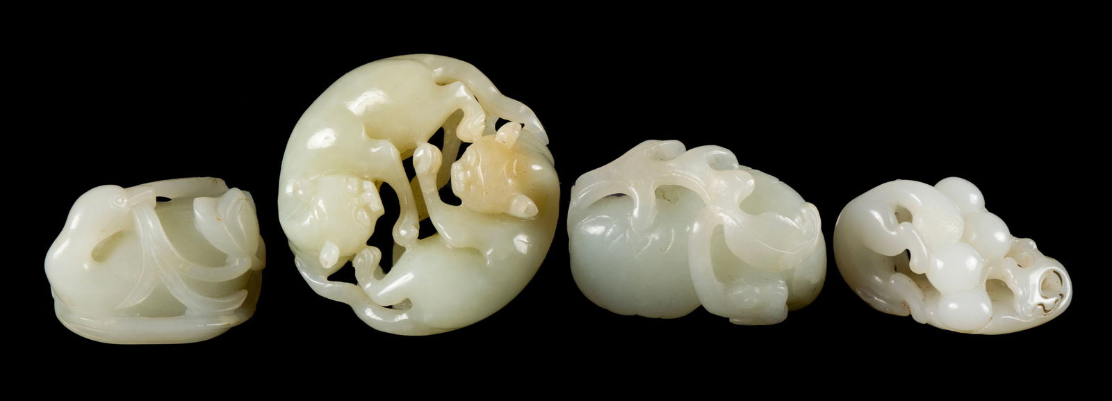FOUR DIMINUTIVE JADE CARVINGS (1 of 13)
