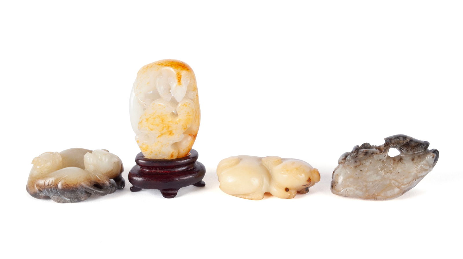FOUR DIMINUTIVE JADE CARVINGS (1 of 20)