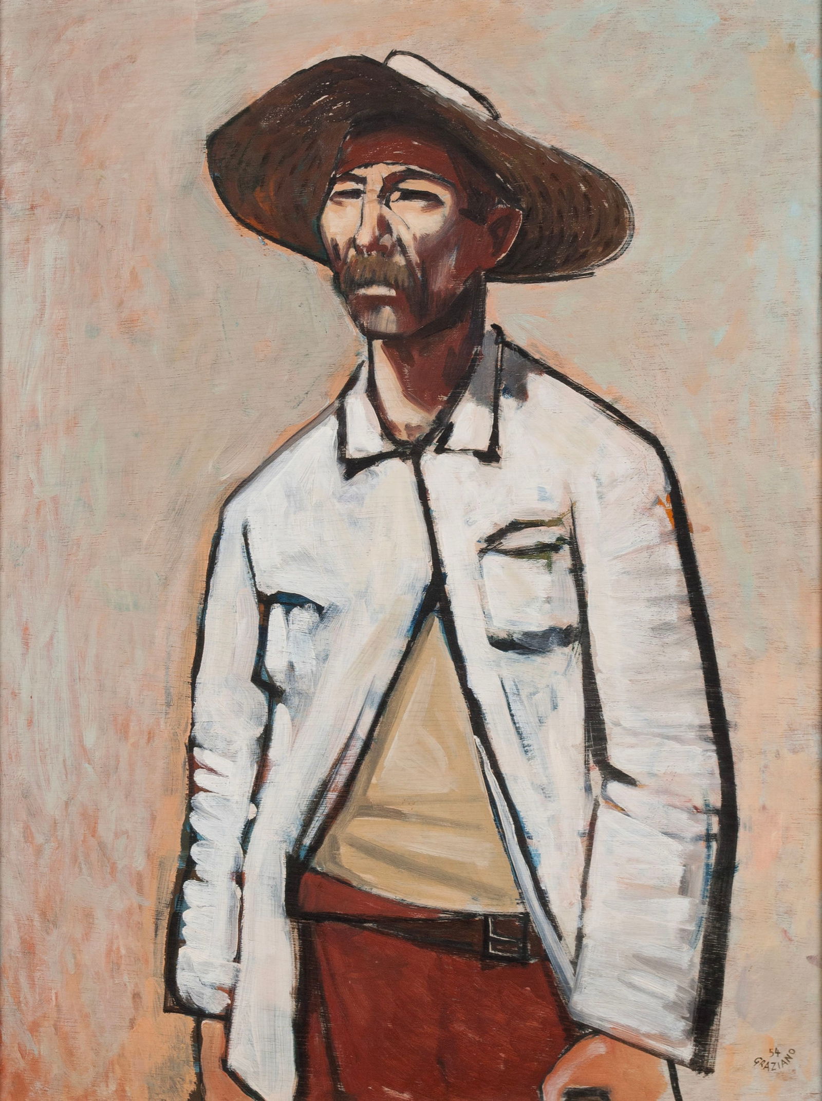 PORTRAIT OF A MAN SIGNED GRAZIANO (1 of 6)