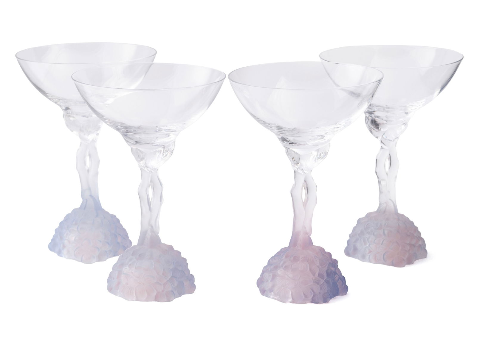 RARE DOROTHY THORPE  HYDRANGEA LILAC  STEMWARE (1 of 11)