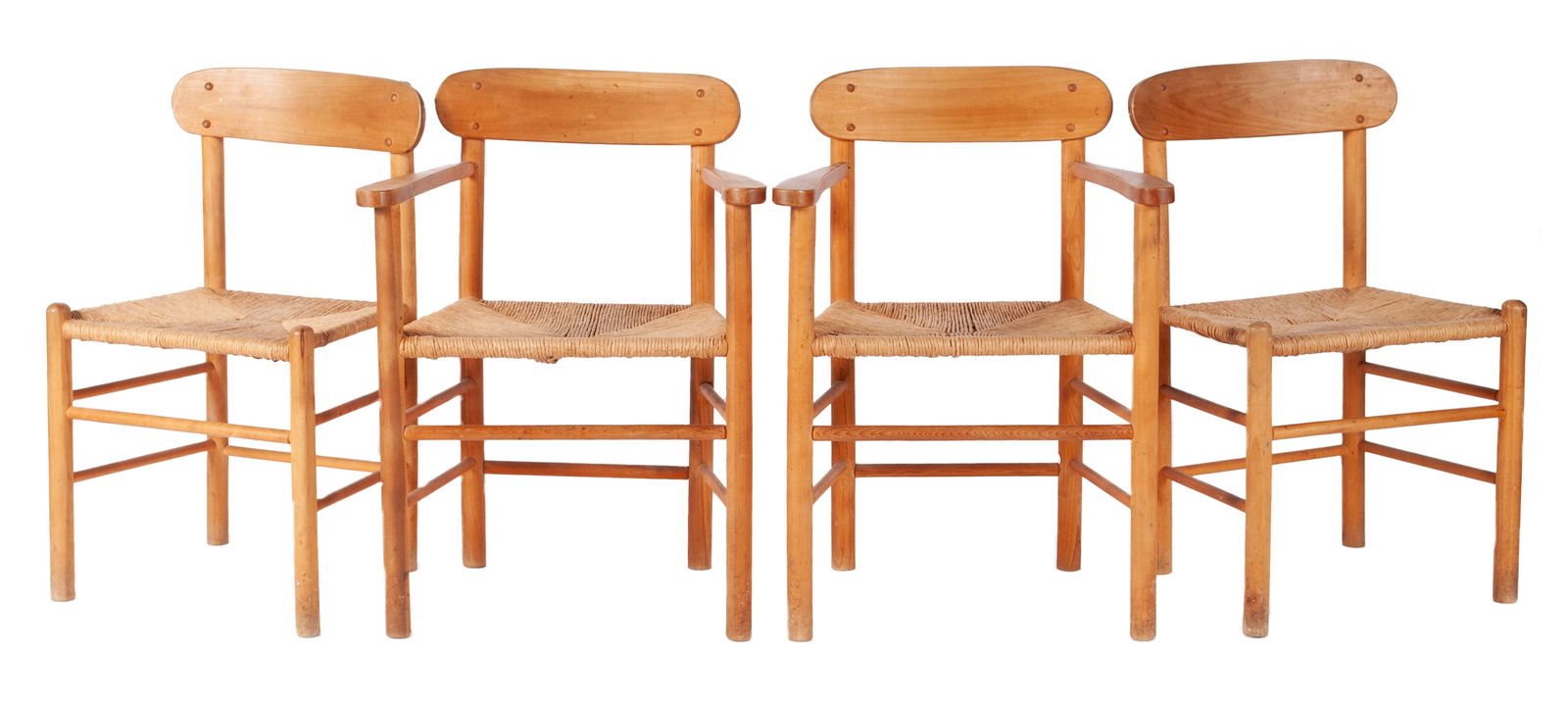 SET OF FOUR BORGE MOGENSEN DINING CHAIRS (1 of 8)