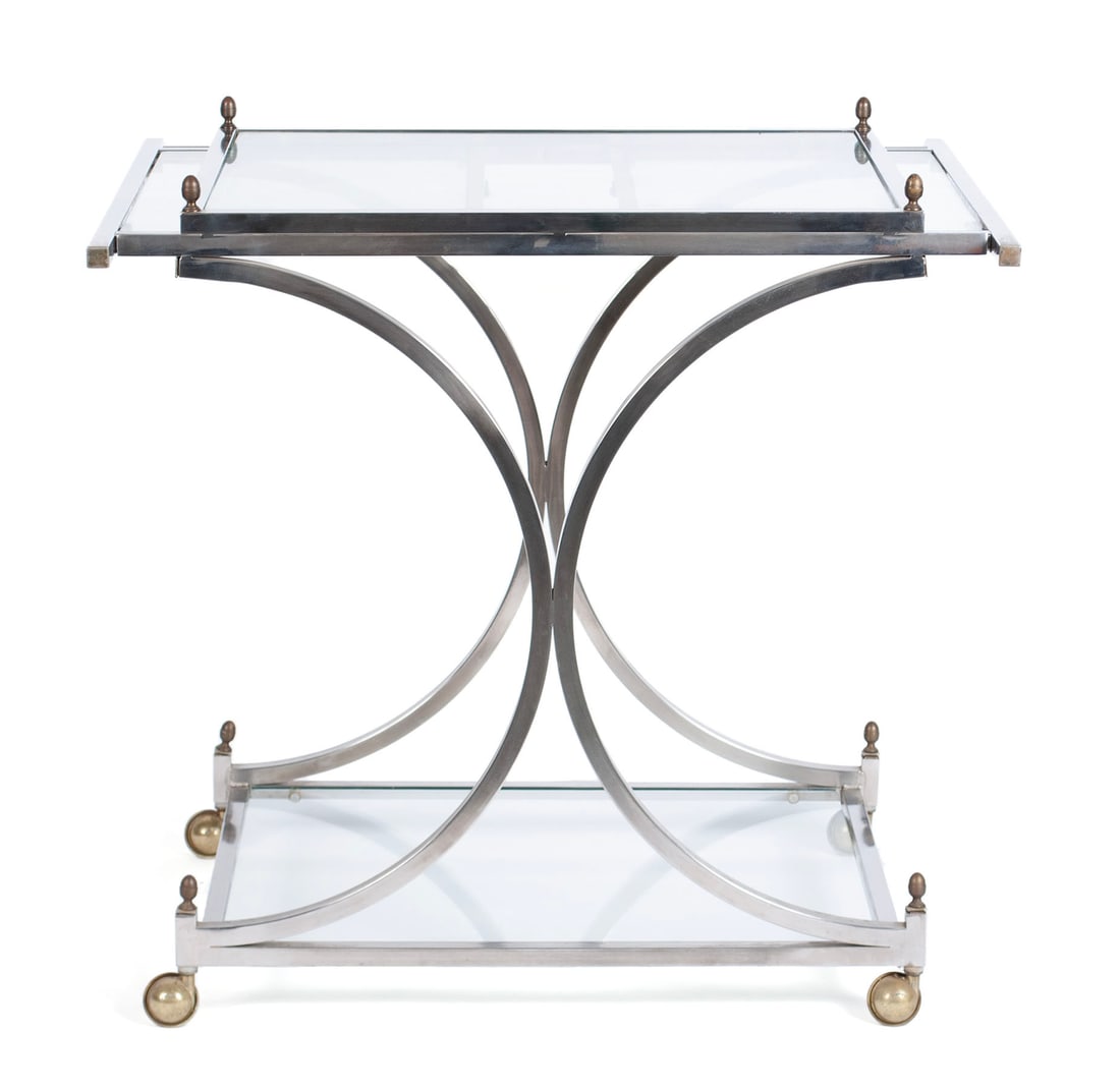 MODERNIST CHROME AND GLASS BAR CART (1 of 6)