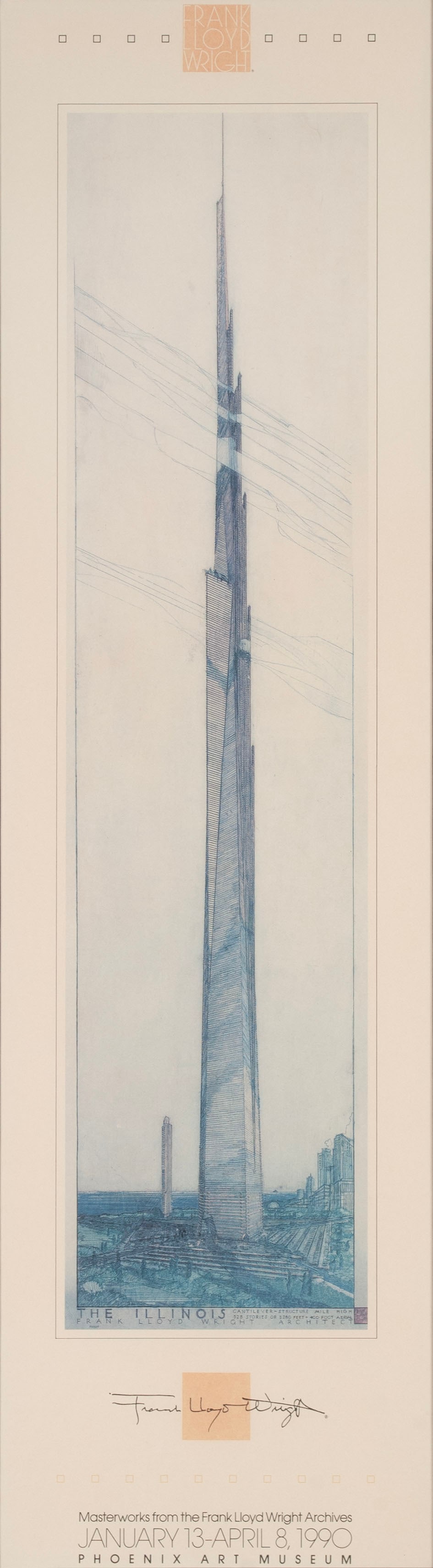 FRANK LLOYD WRIGHT   THE ILLINOIS  EXHIBITION POSTER (1 of 6)