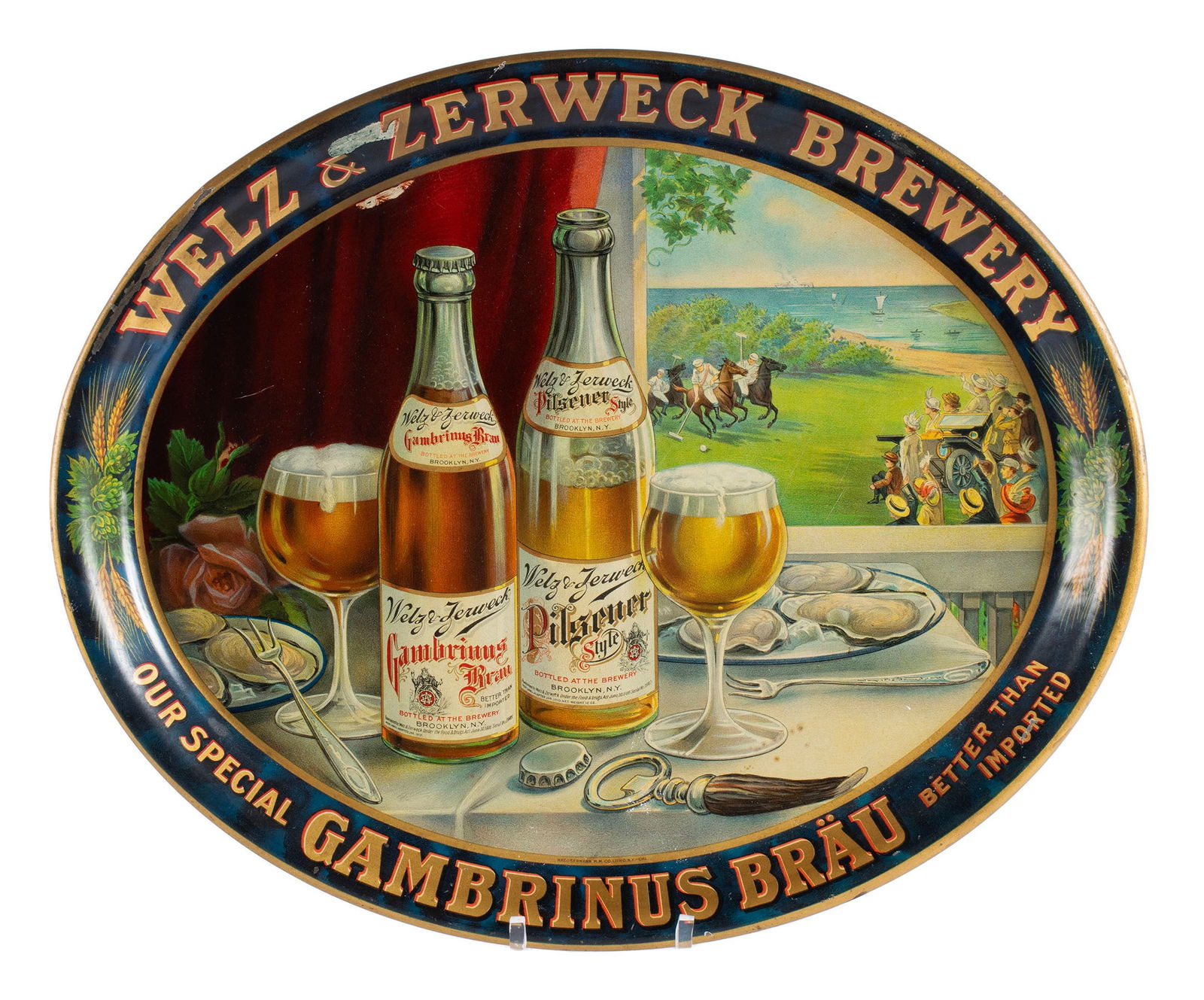 WELZ & ZERWECK BREWERY ADVERTISING TRAY (1 of 9)