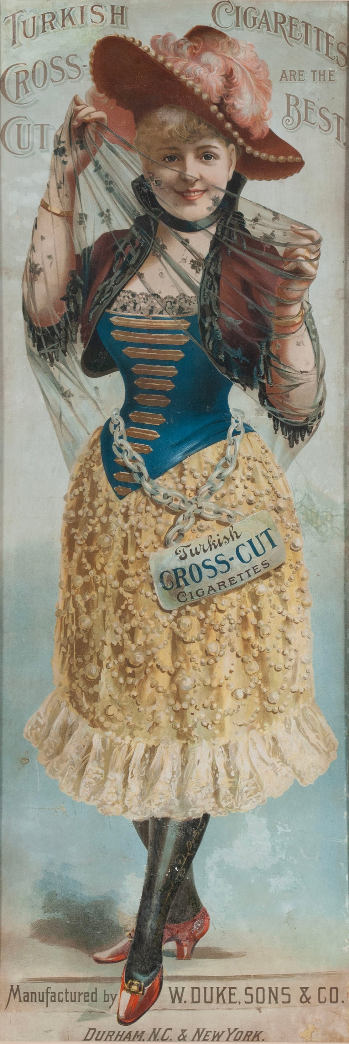 TURKISH CROSS-CUT CIGARETTES ARE THE BEST  ADVERTISING LITHOGRAPH FOR W. DUKE, SONS & CO. (1 of 10)