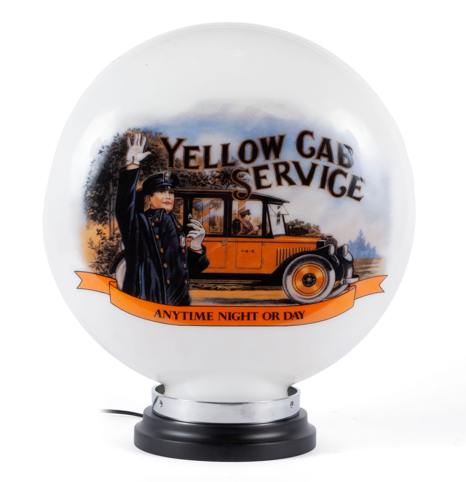 YELLOW CAB SERVICE  ADVERTISING GAS PUMP GLOBE TOPPER (1 of 7)
