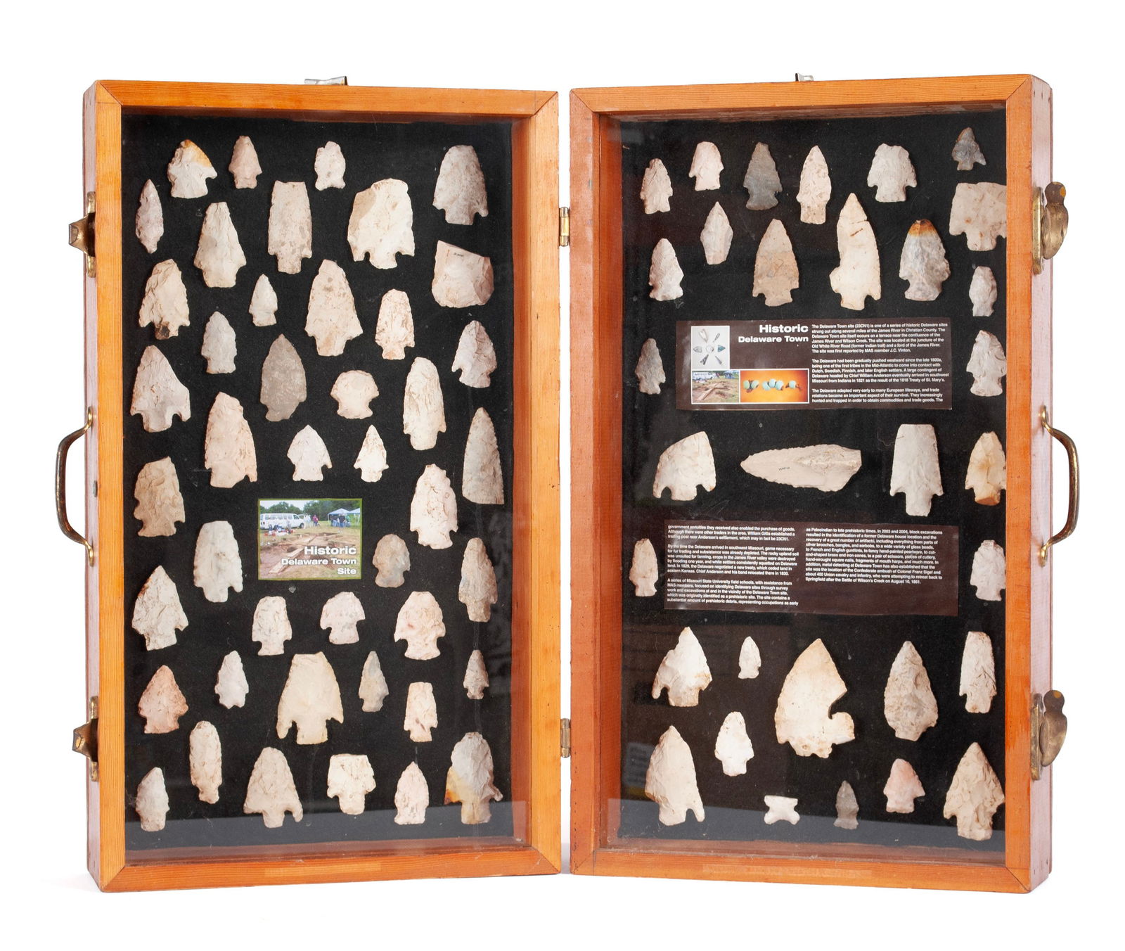 COLLECTION OF POINTS IN WOOD DISPLAY CASE (1 of 6)