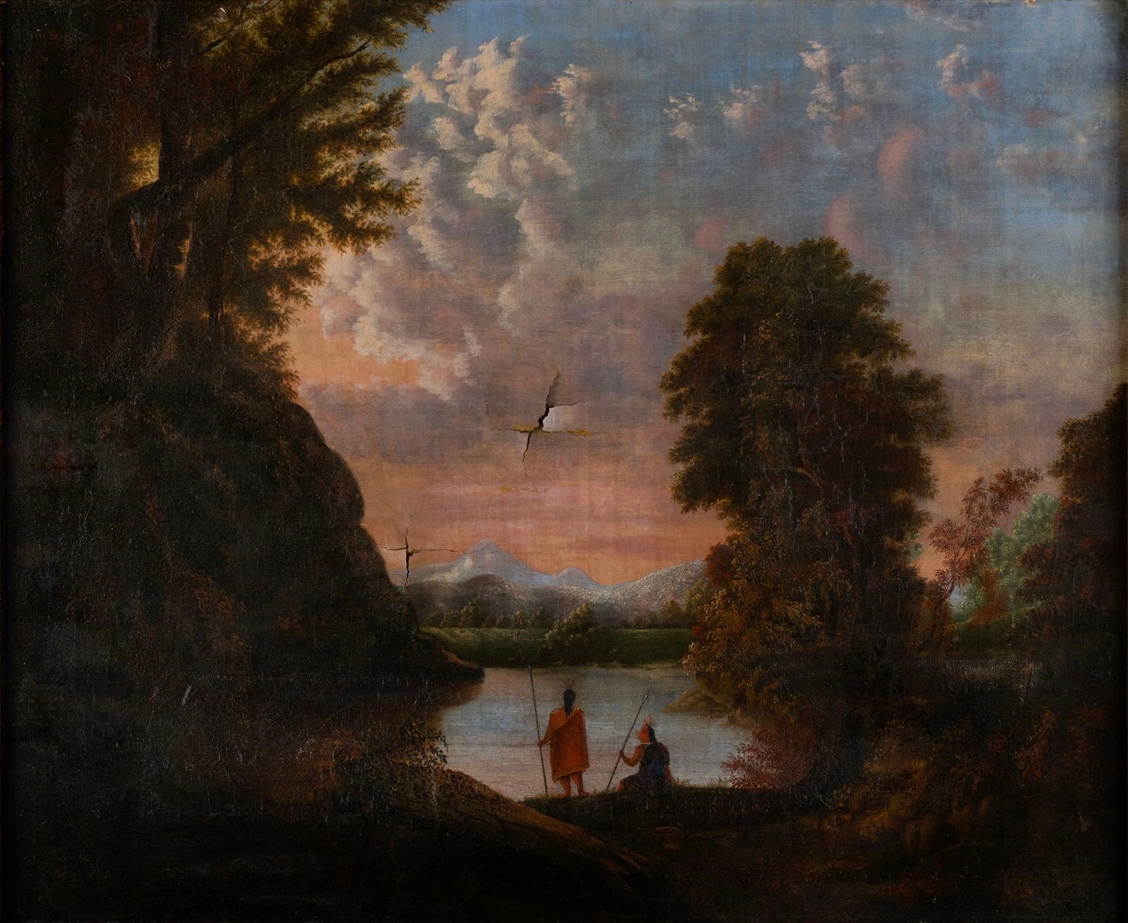LANDSCAPE WITH NATIVE AMERICAN FIGURES (1 of 12)