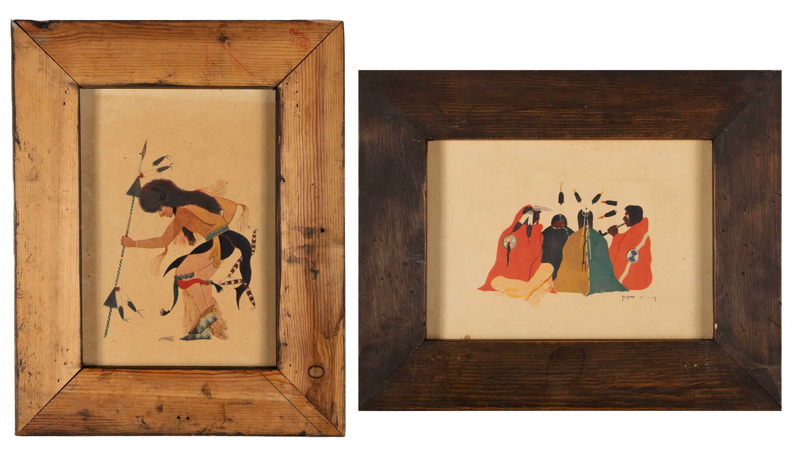TWO FRAMED NATIVE AMERICAN PRINTS (1 of 12)