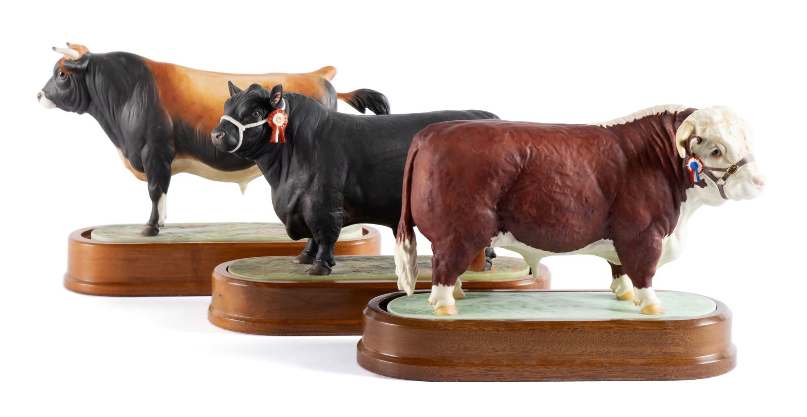 THREE ROYAL WORCESTER PORCELAIN BULLS (1 of 15)