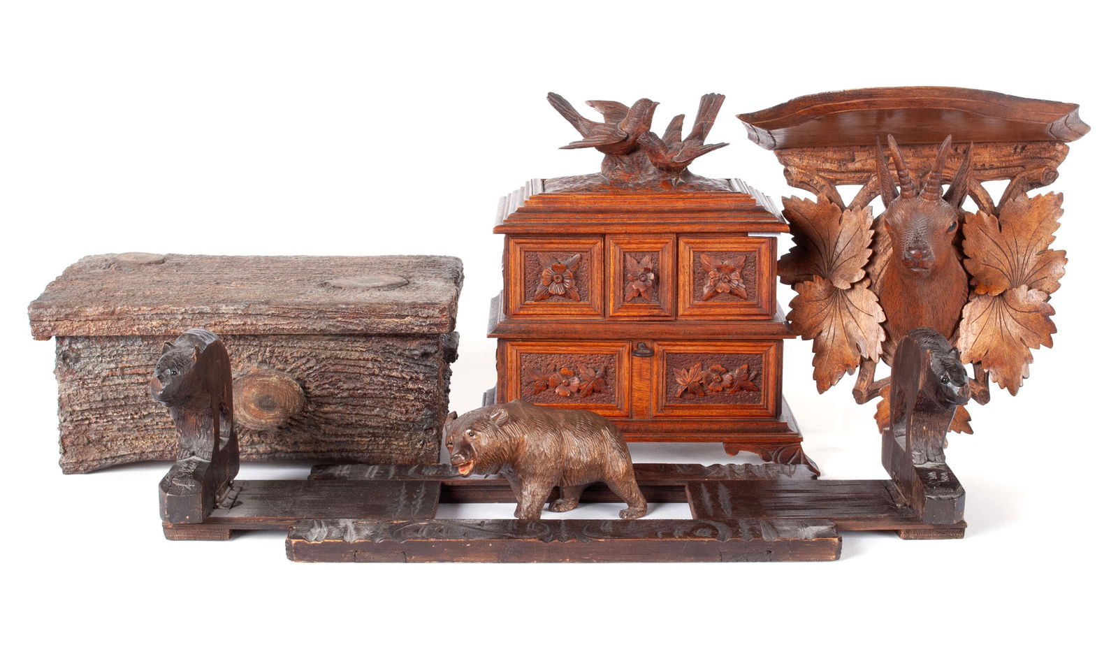 FIVE BLACK FOREST WOOD CARVINGS (1 of 20)