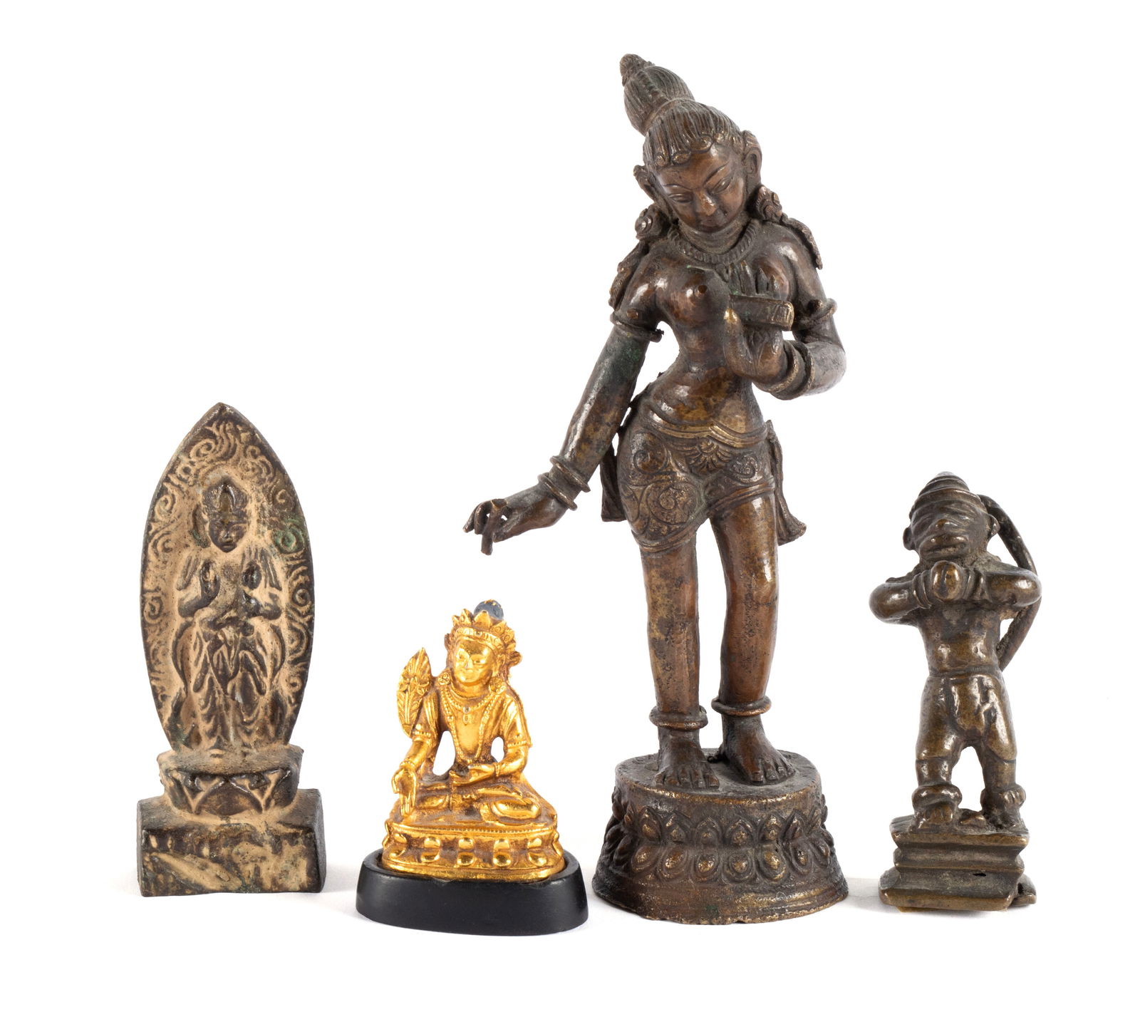 FOUR ASIAN METAL FIGURES (1 of 9)