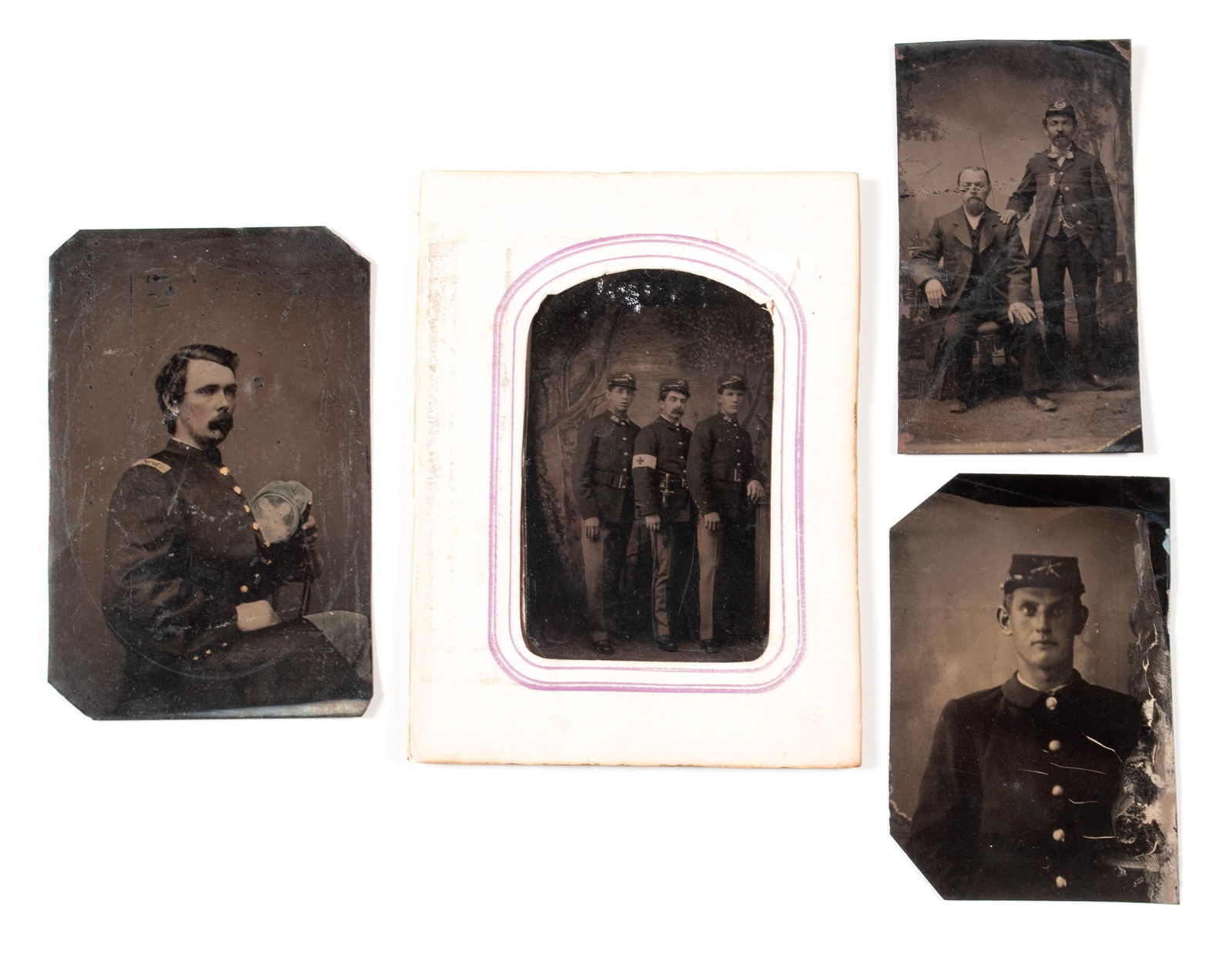 FOUR U.S. MILITARY TINTYPES (1 of 3)