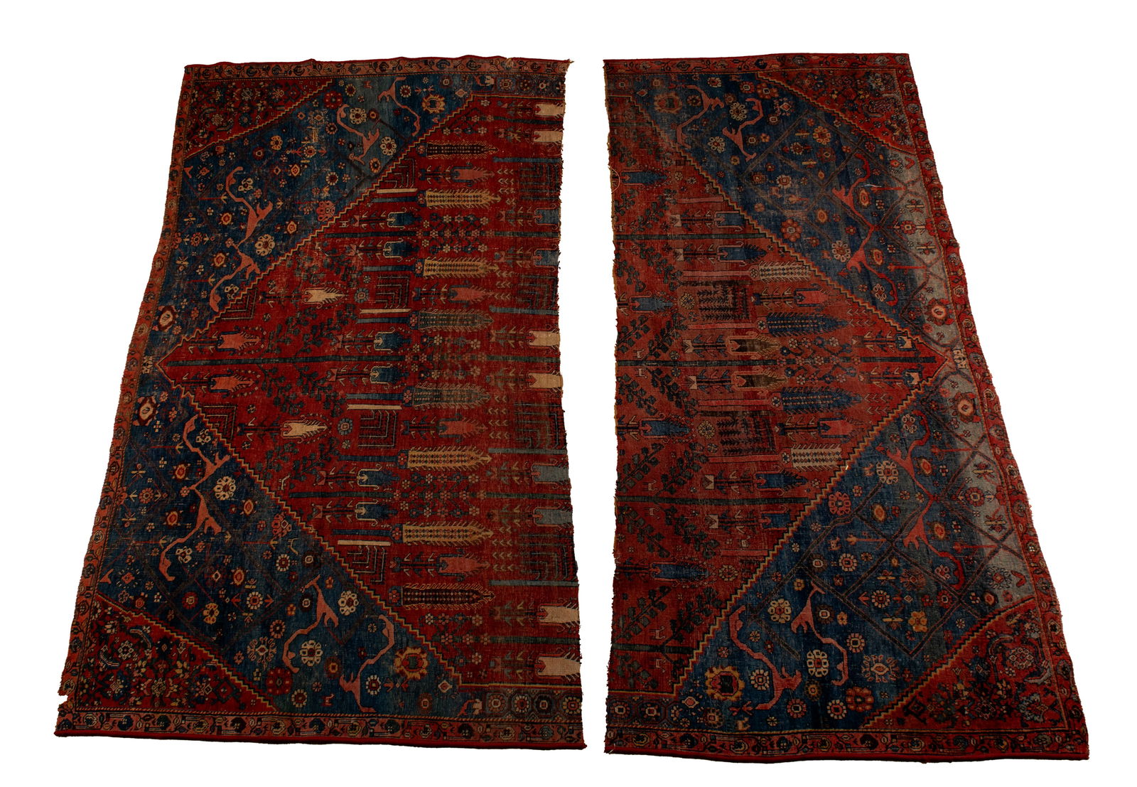 TWO BIDJAR RUG FRAGMENTS (1 of 5)