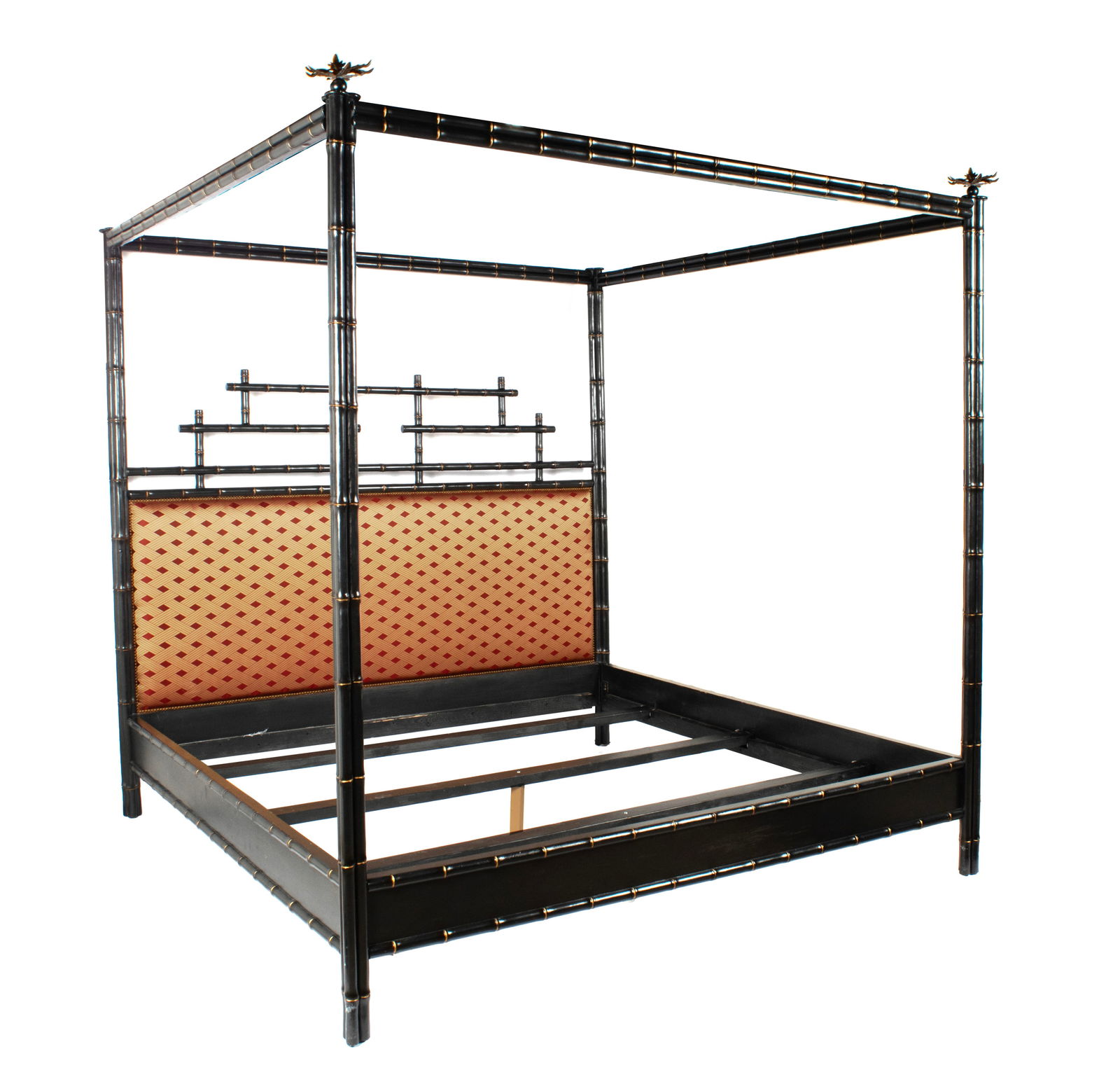 EBONIZED ASIAN DESIGN FAUX BAMBOO TESTER BED (1 of 5)