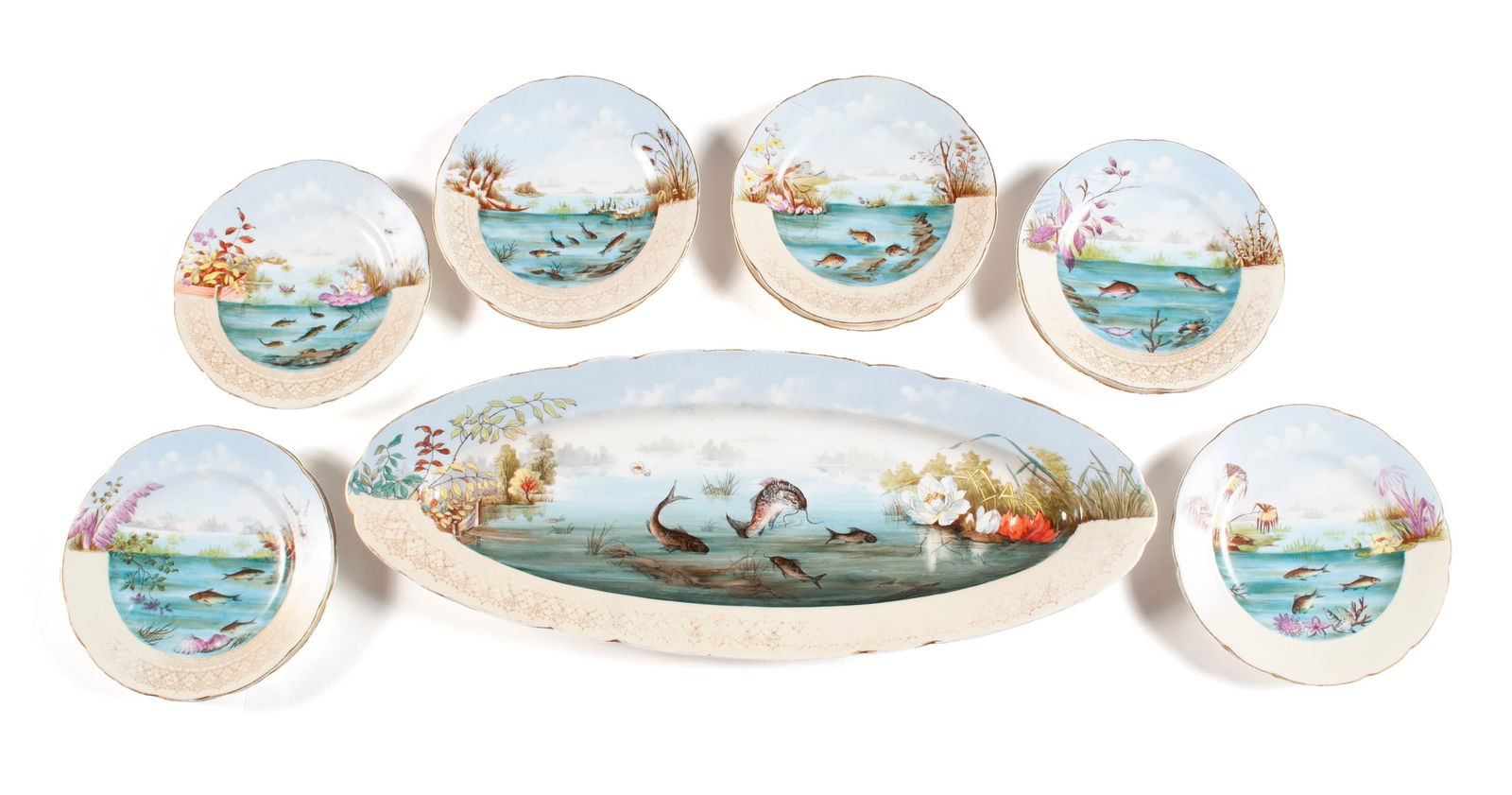 KARLSBAD  PORCELAIN FISH SERVICE (1 of 8)