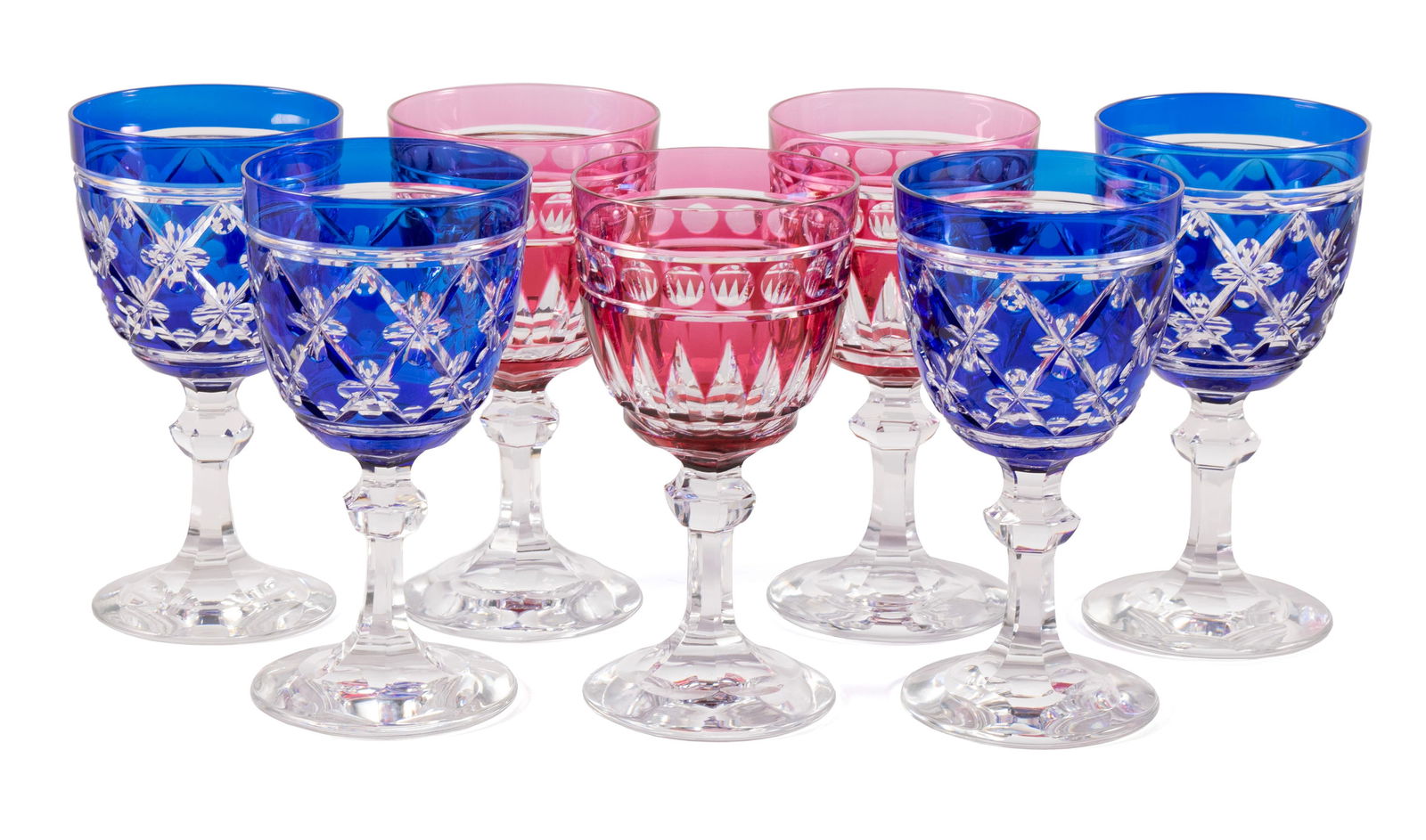 VAL ST. LAMBERT COLOR CUT TO CLEAR CRYSTAL (7) (1 of 6)