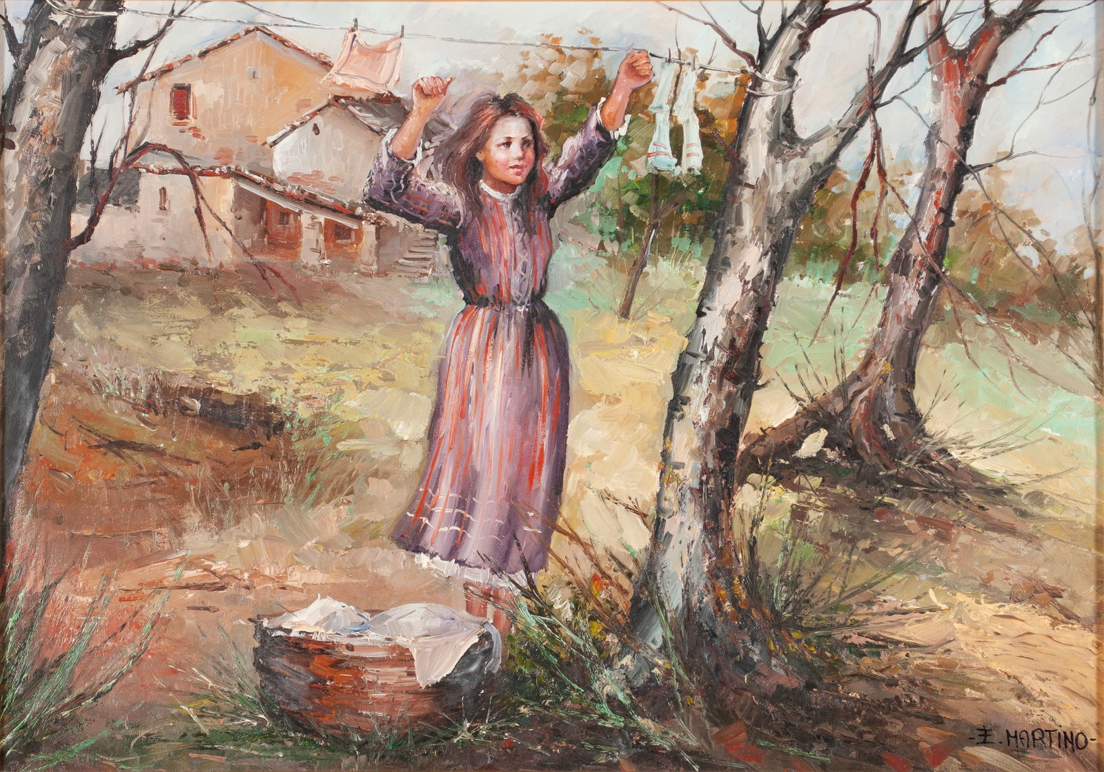 IMAGE OF A YOUNG GIRL HANGING LAUNDRY (1 of 5)