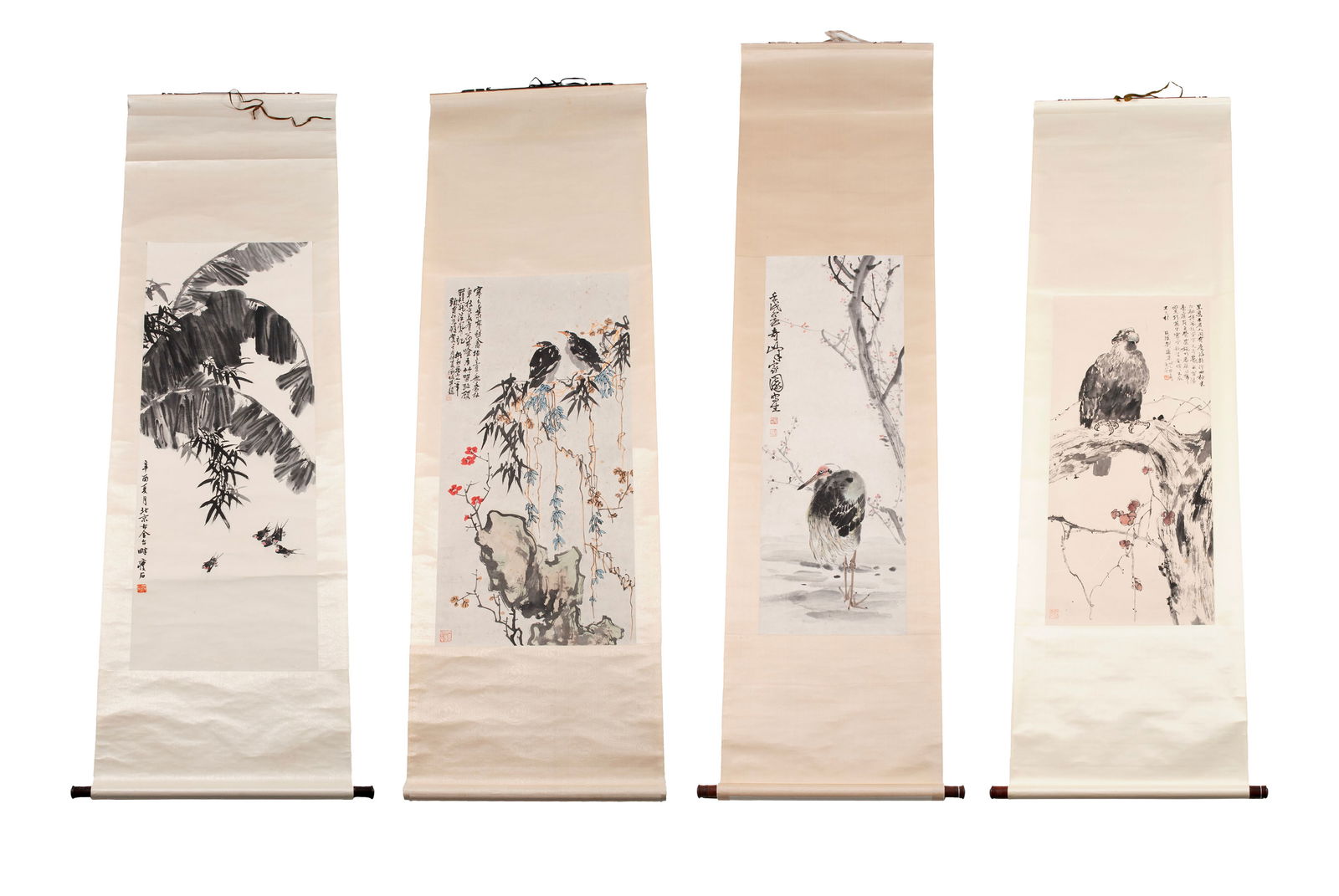 FOUR CHINESE SCROLL PAINTINGS (1 of 19)