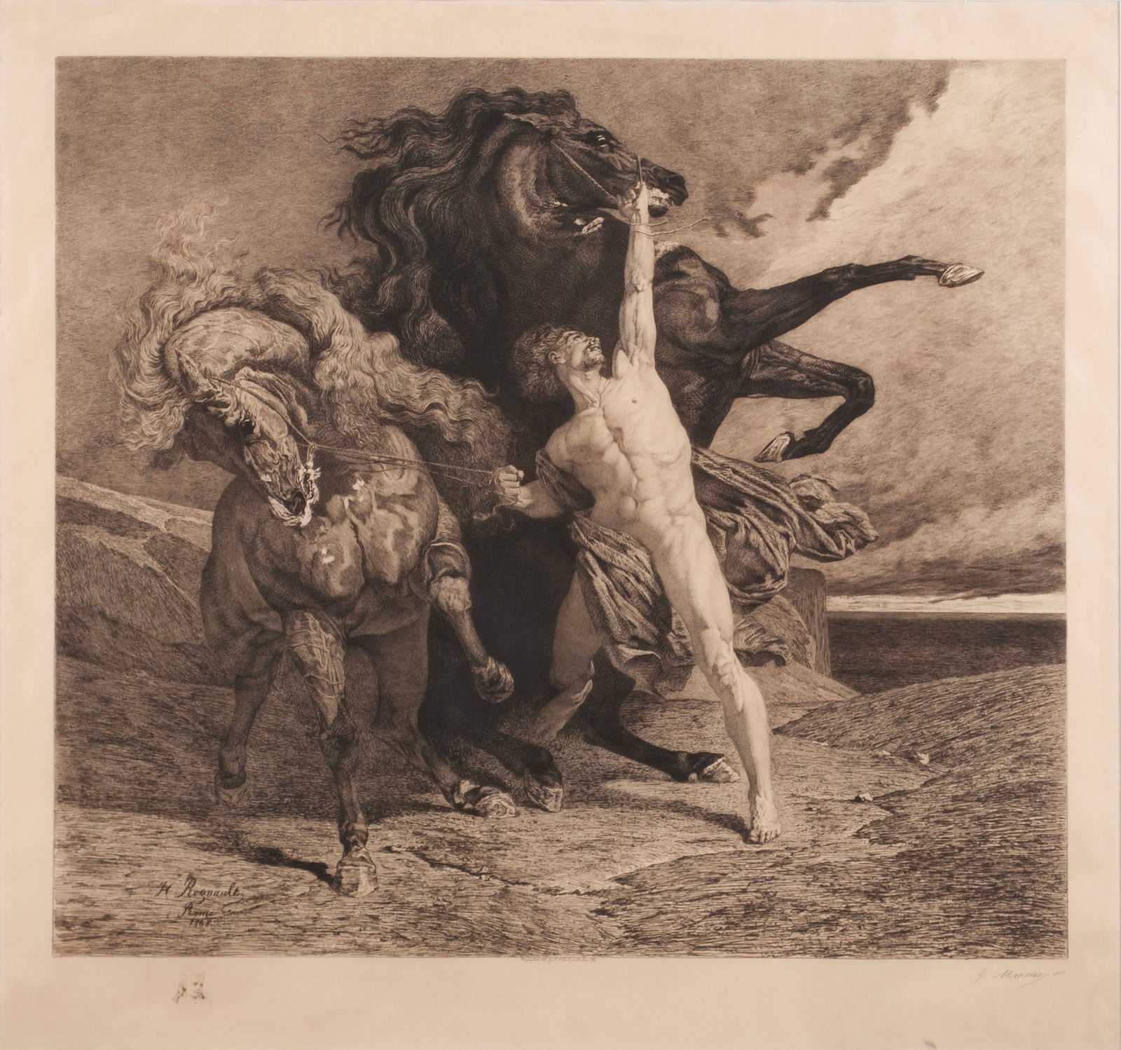 AUTOMEDON AND THE HORSES OF ACHILLES  AFTER HENRI REGNAULT (FRENCH, 1843-1871) (1 of 8)