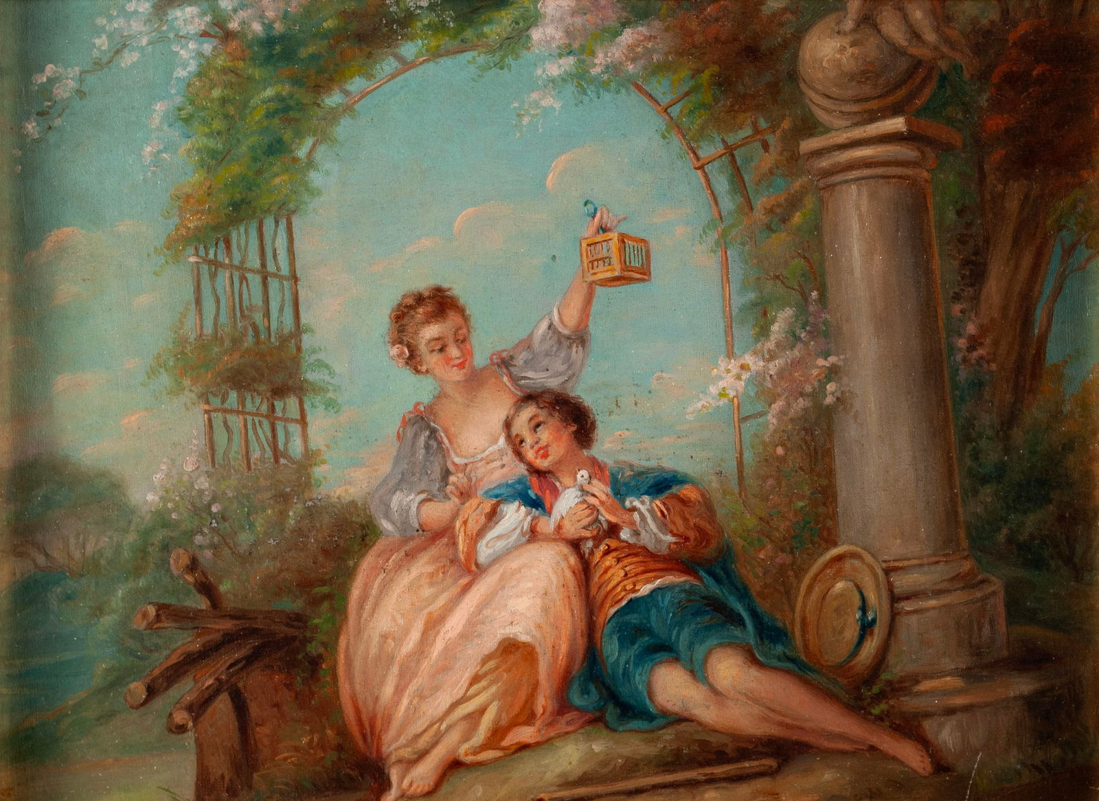 COUPLE IN GARDEN (FRENCH SCHOOL, 20TH CENTURY) (1 of 9)