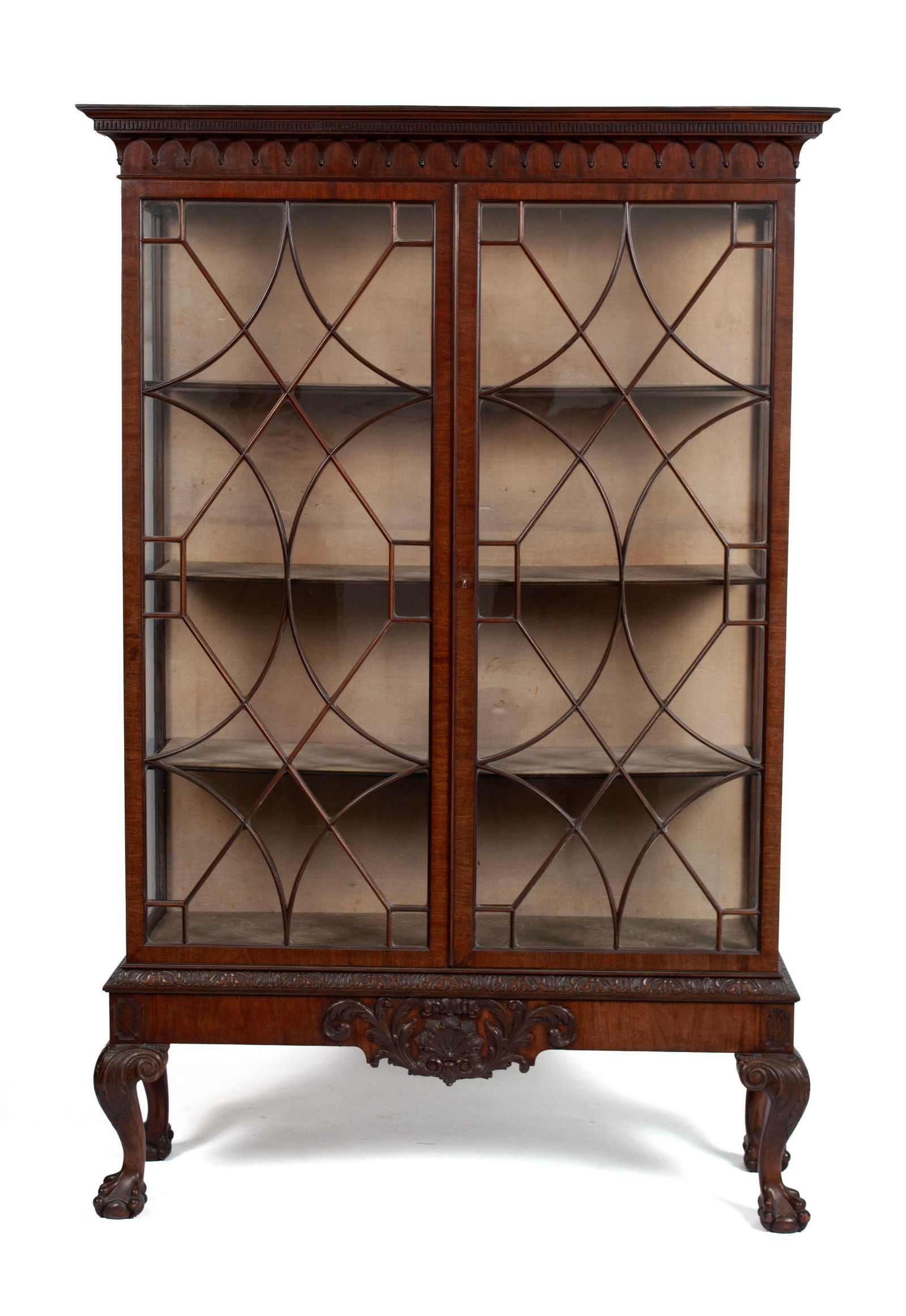 CHIPPENDALE STYLE MAHOGANY DISPLAY CASE (1 of 12)