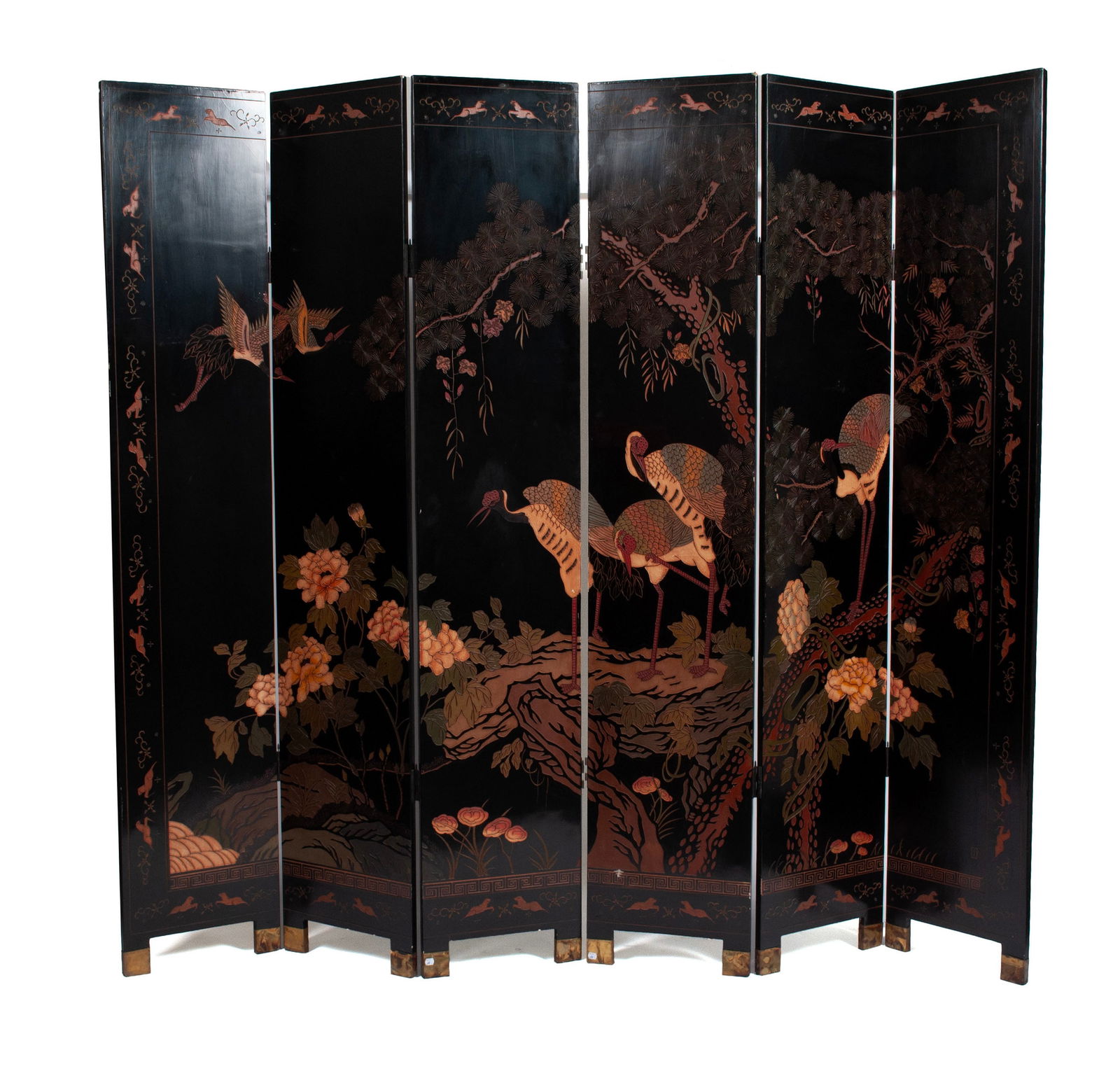 CHINESE LACQUER SIX PANEL ROOM DIVIDER (1 of 9)