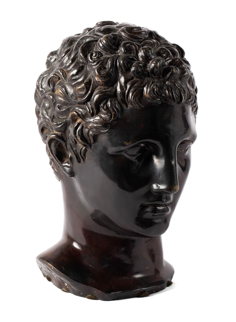 CLASSICAL STYLE BRONZE PROFILE BUST OF A MAN (1 of 8)