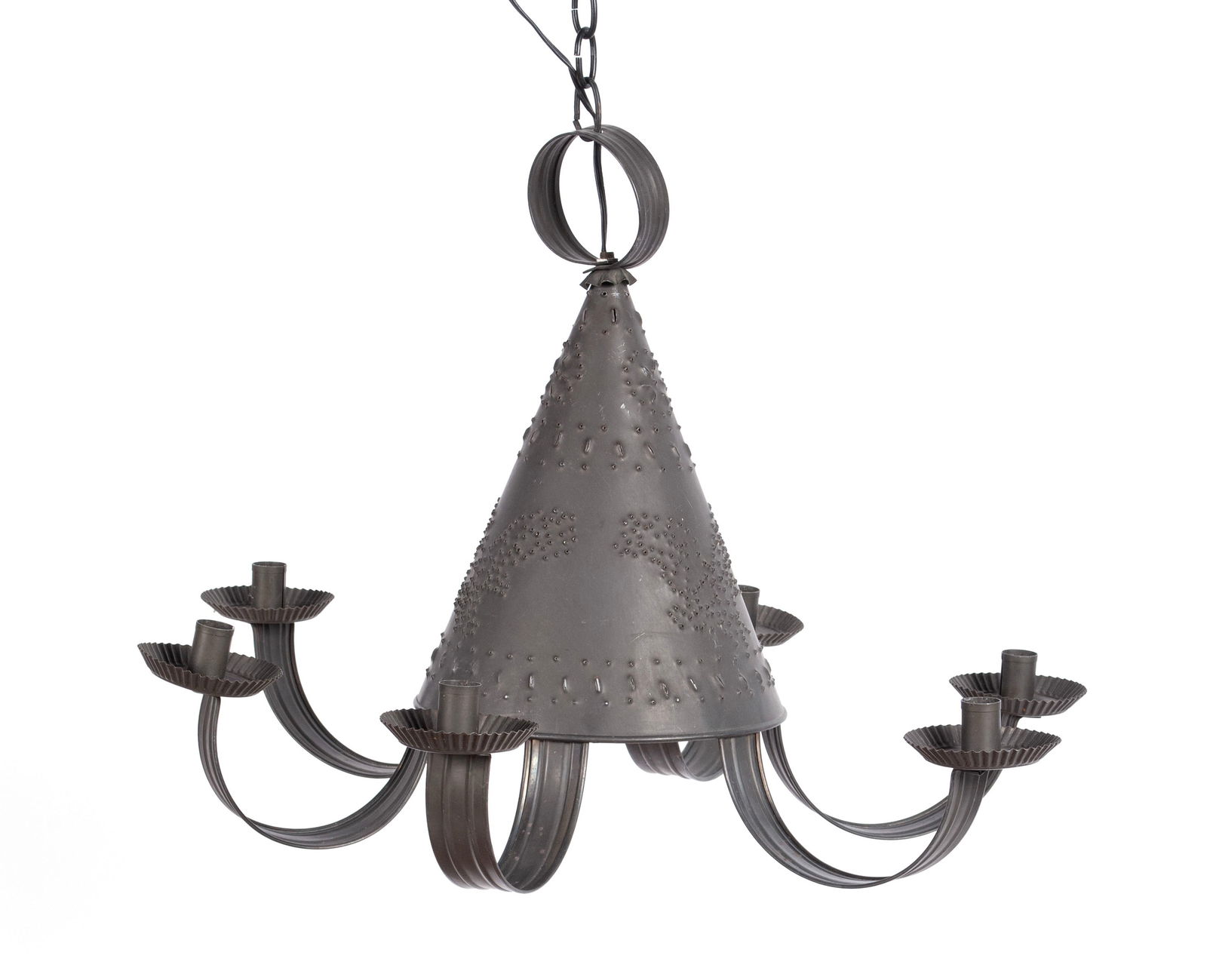 PRIMITIVE PUNCHED TIN CHANDELIER (1 of 4)