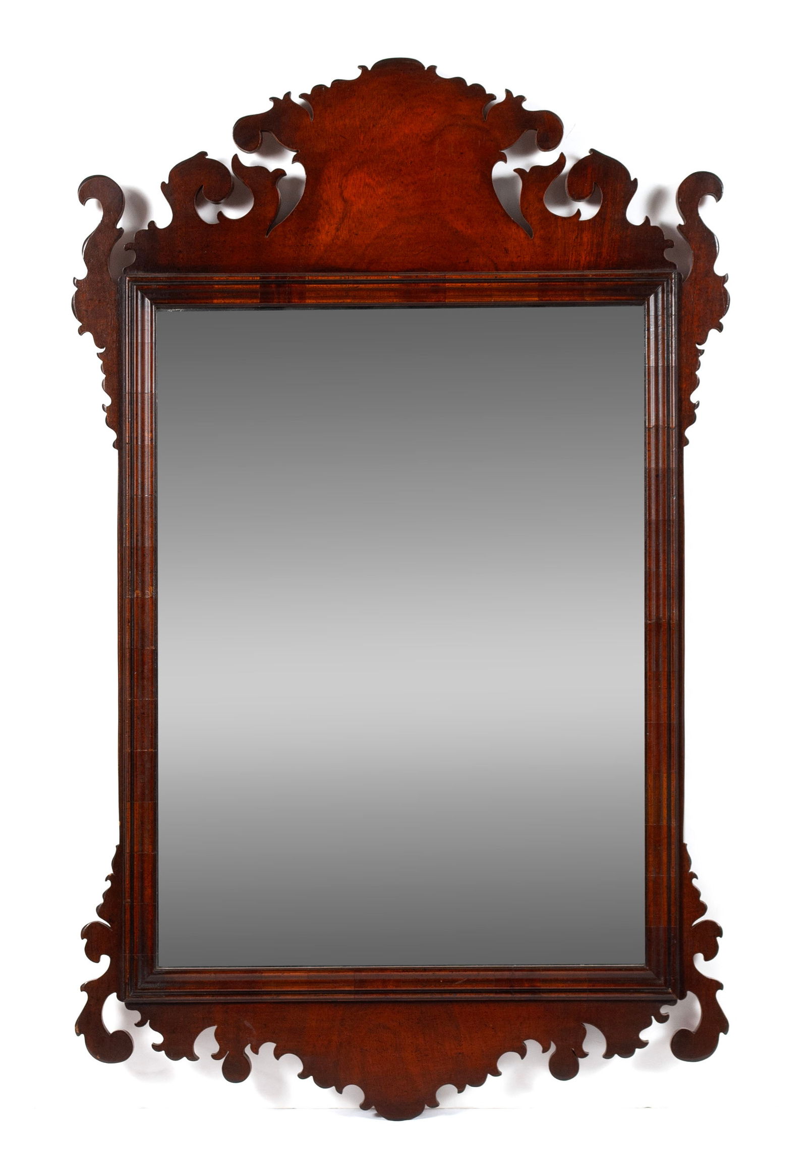 CHIPPENDALE STYLE MAHOGANY WALL MIRROR (1 of 5)