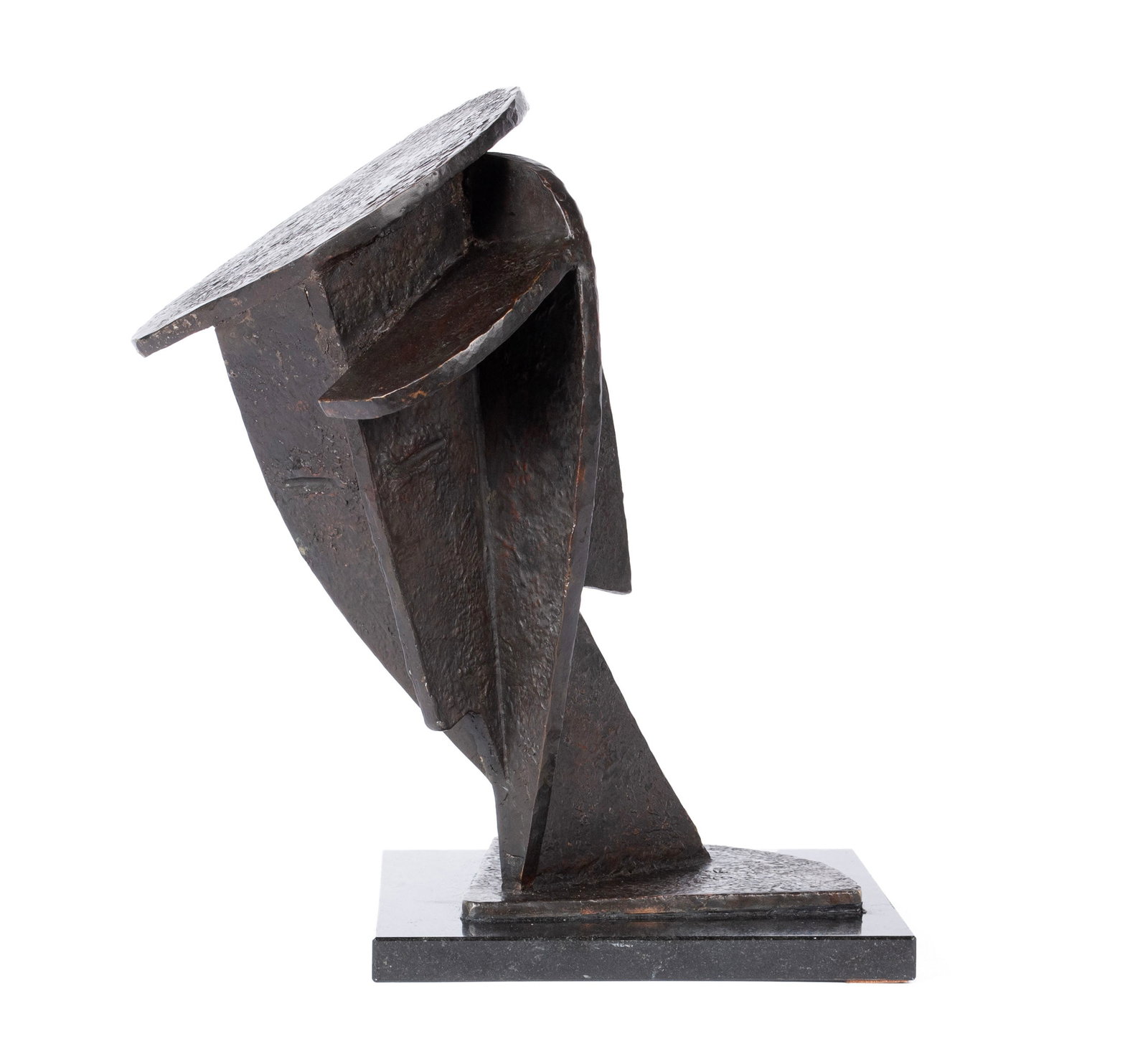 ALEXANDER ARCHIPENKO (AMERICAN, 1887-1964): Alexander ArchipenkoAmerican, 1887-1964Head, Construction with Crossing PlanesBronzeSigned on base, dated 1913 and numbered 3/6. On a black marble base, the underside with Galerie Katia Granoff label.