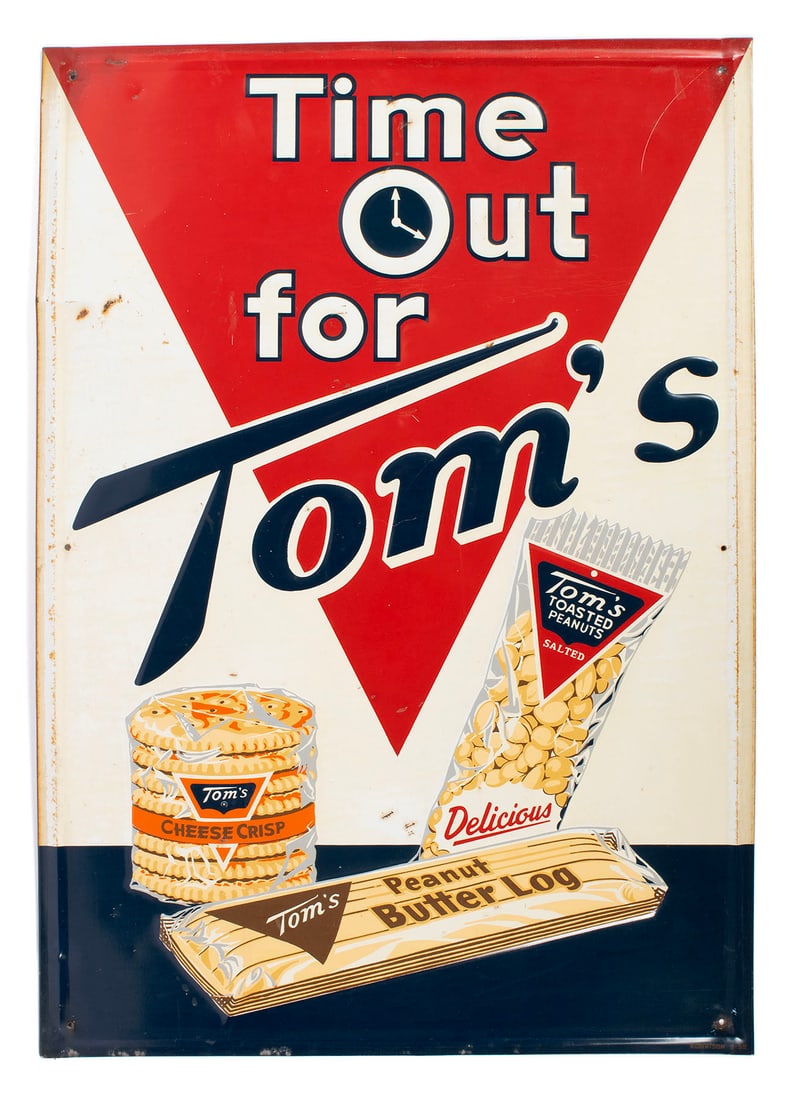 TIME OUT FOR TOM'S  PEANUTS METAL ADVERTISING SIGN (1 of 8)