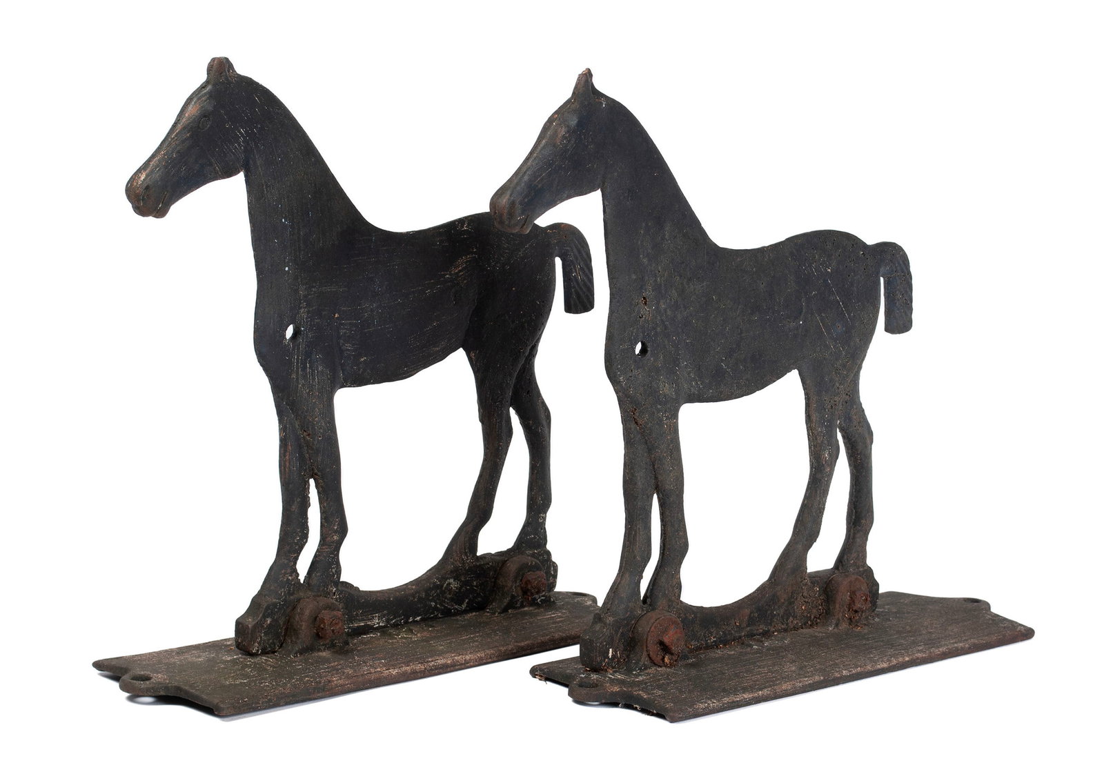 PAIR OF CAST IRON HORSE WINDMILL WEIGHTS (1 of 9)