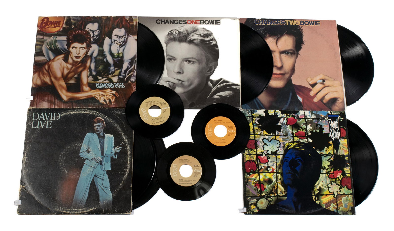EIGHT DAVID BOWIE LP VINYL RECORDS & 45RPM (1 of 4)