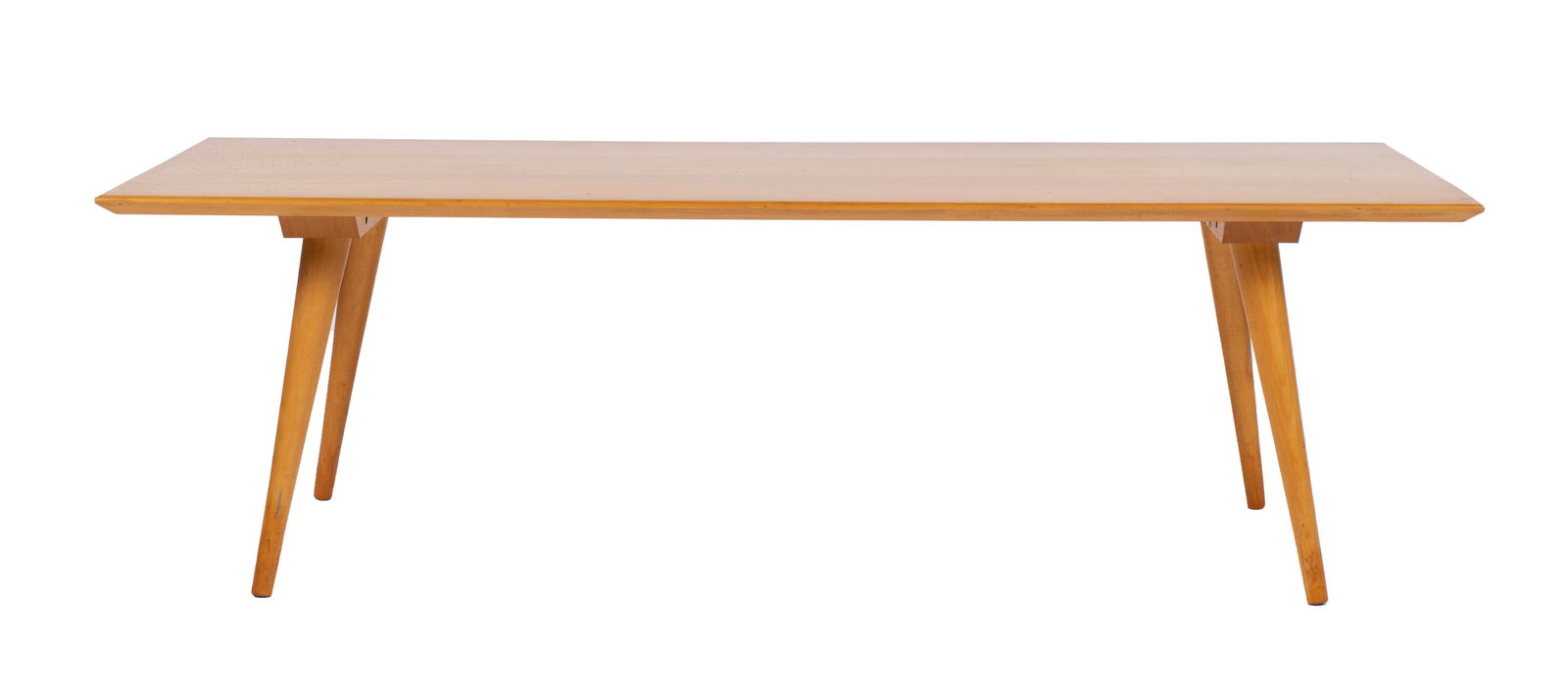 PAUL MCCOBB FOR PLANNER GROUP WINCHENDON 1540 LONG TABLE: PAUL MCCOBB FOR PLANNER GROUP WINCHENDON 1540 LONG TABLEAmerican, 1951. Maple low rectangular table on tapering legs.14 3/4 x 18 x 48 in. (37.5 x 45.7 x 121.9 cm.) Provenance: From the private collect