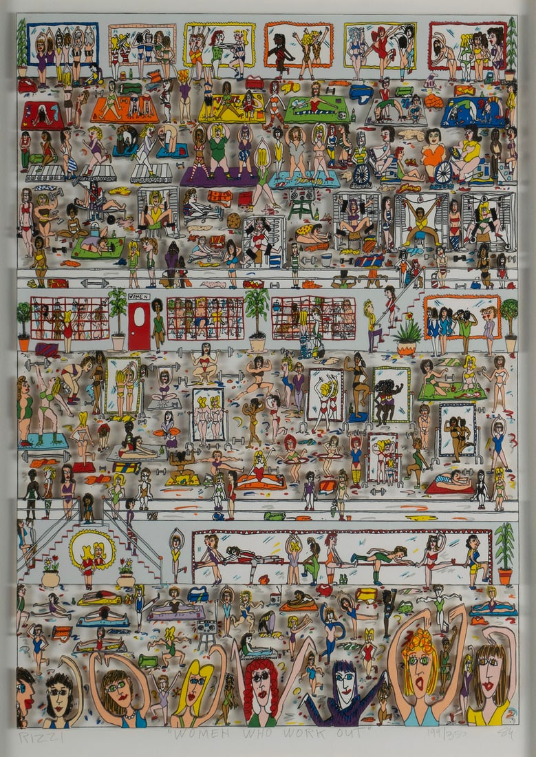 chobi　ジェームスリジィ作  \"WOMEN WHO WORK OUT\" James Rizzi (American, 1950-2011) 'Women Who Work Out
