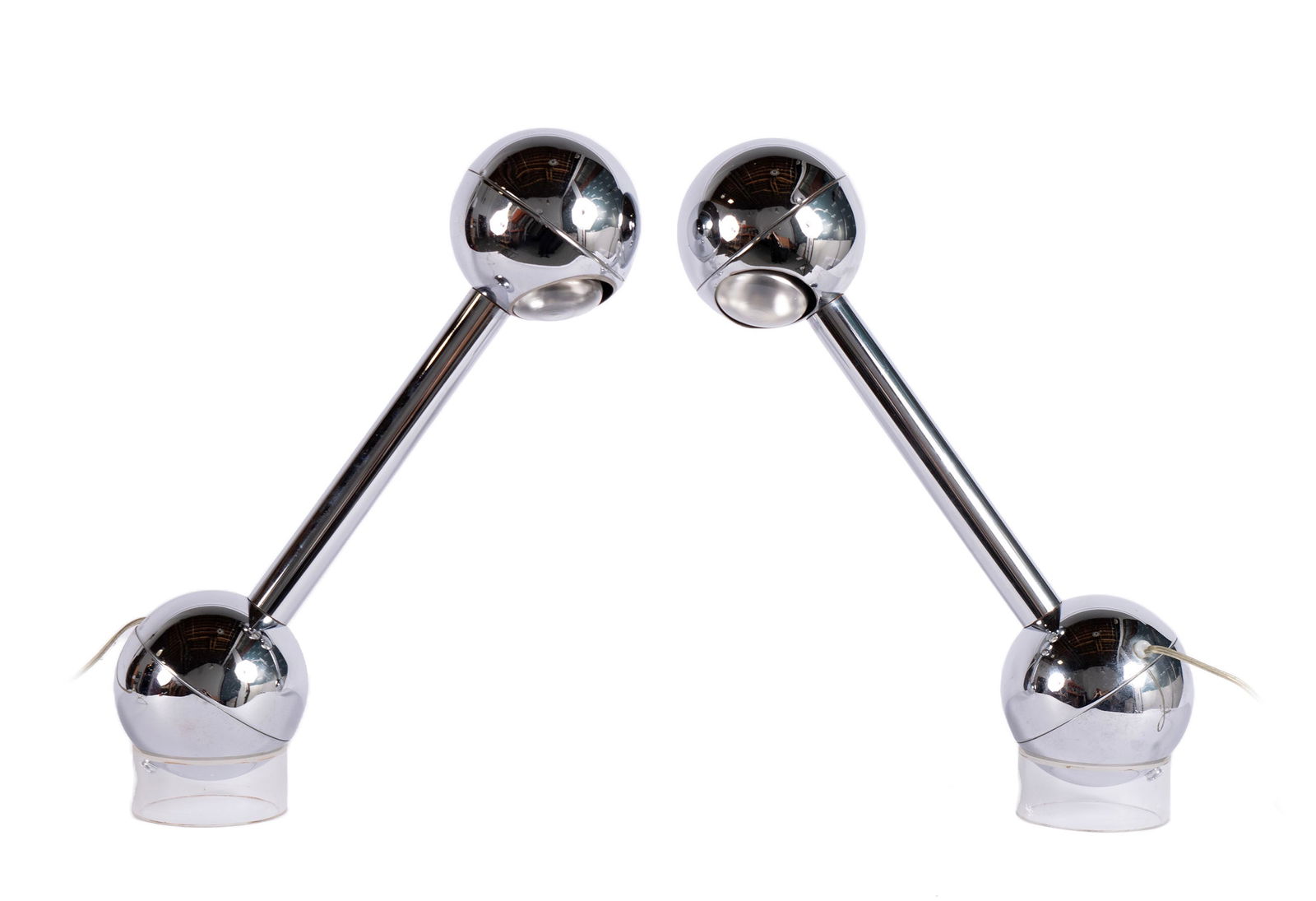 JOHN MASCHERONI FOR GEORGE KOVACS PAIR OF BARBELL DESK LAMPS (1 of 8)