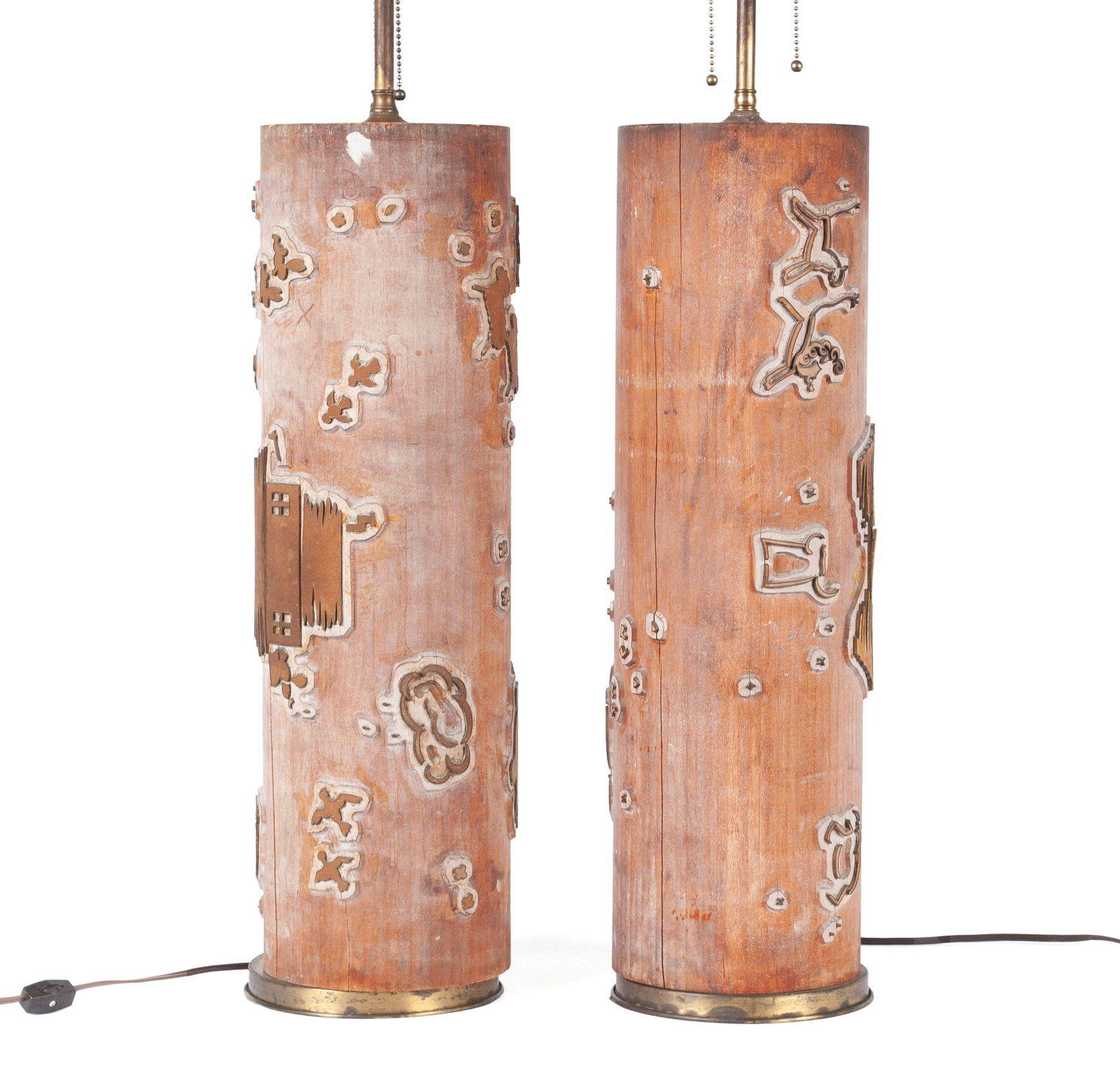 PAIR OF WALLPAPER ROLLER LAMPS, DESIGNED BY TIRZAH DUNN (AMERICAN, 1906-1986) (1 of 6)