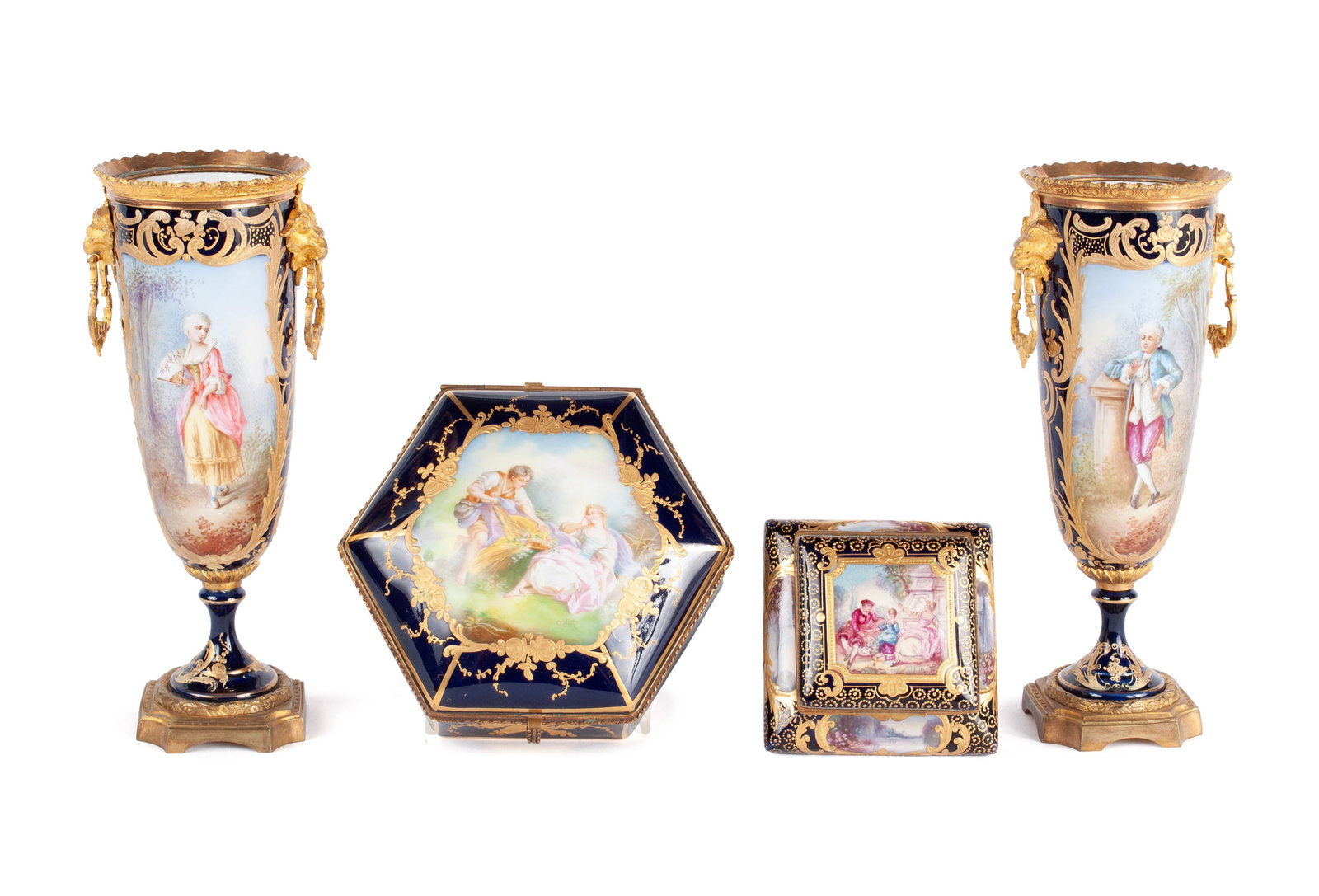 FOUR  SEVRES  STYLE PORCELAIN ITEMS (1 of 16)