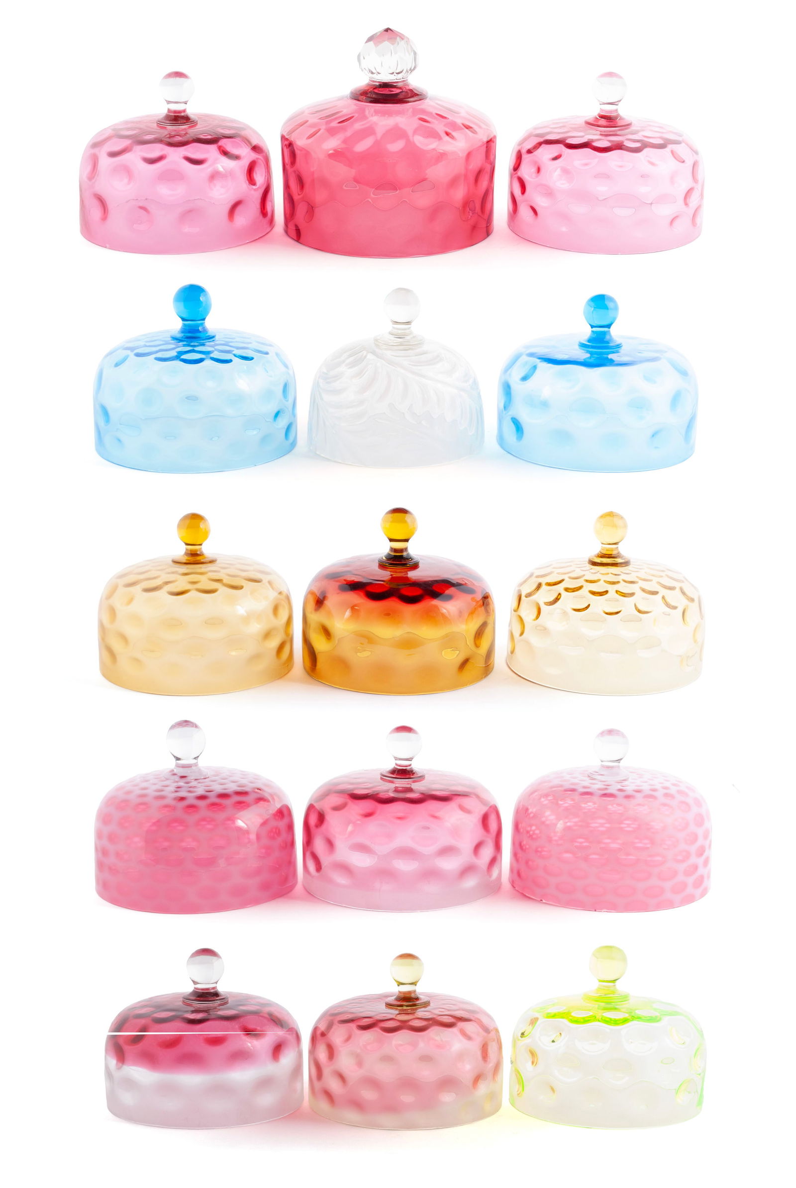 COLLECTION OF GLASS CHEESE COVERS (1 of 6)