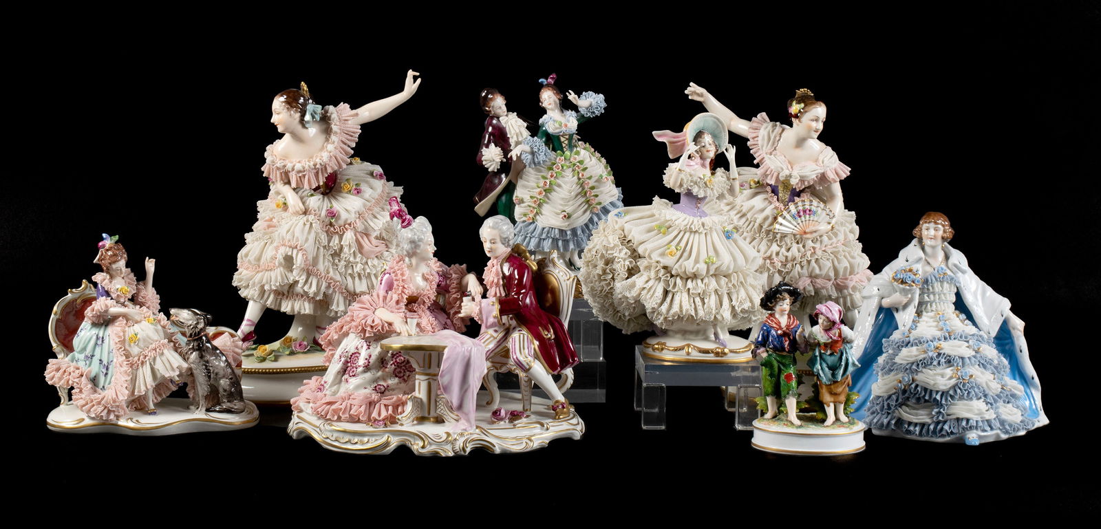 EIGHT GERMAN PORCELAIN FIGURES (1 of 20)