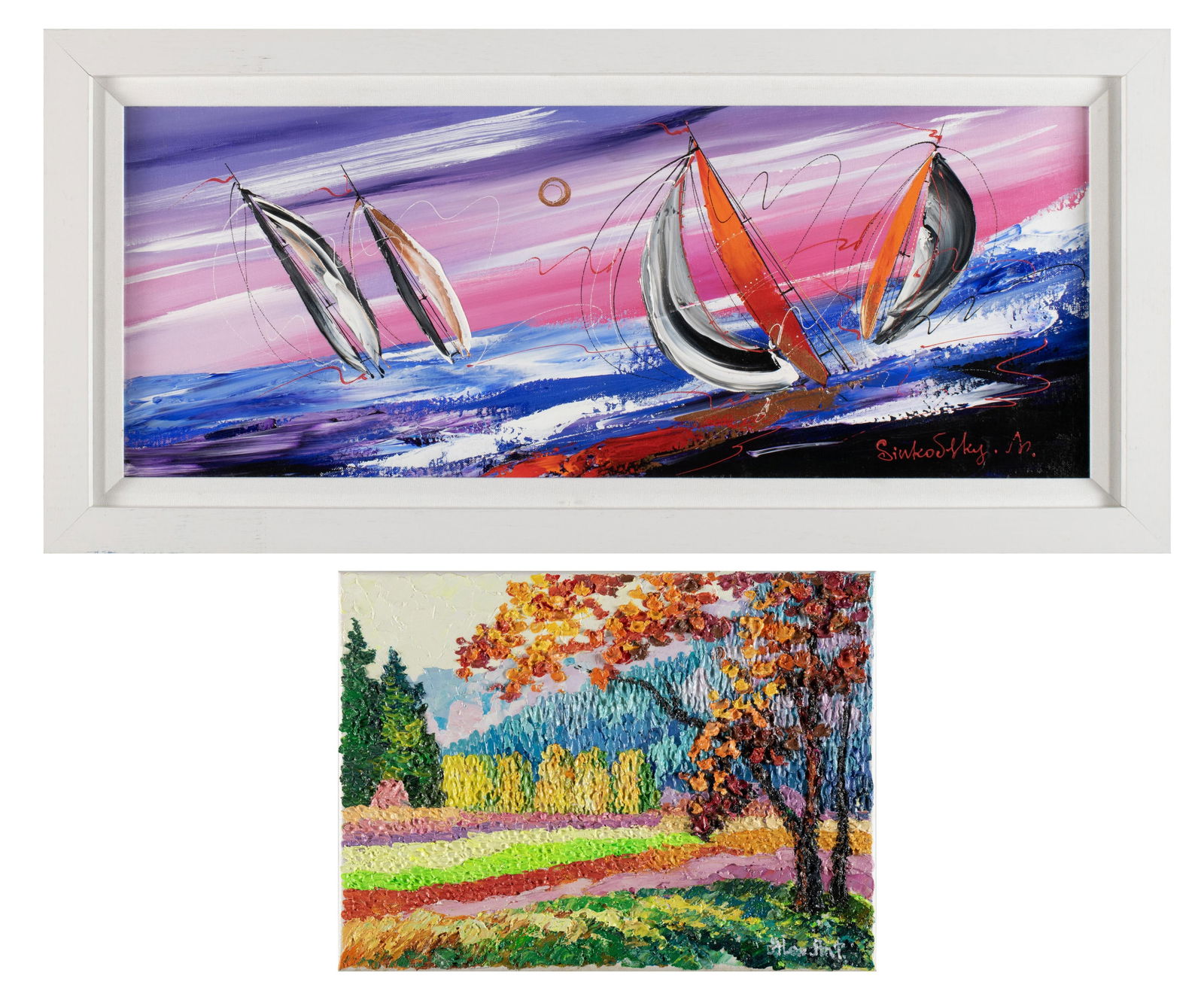 TWO CONTEMPORARY PAINTINGS (1 of 20)