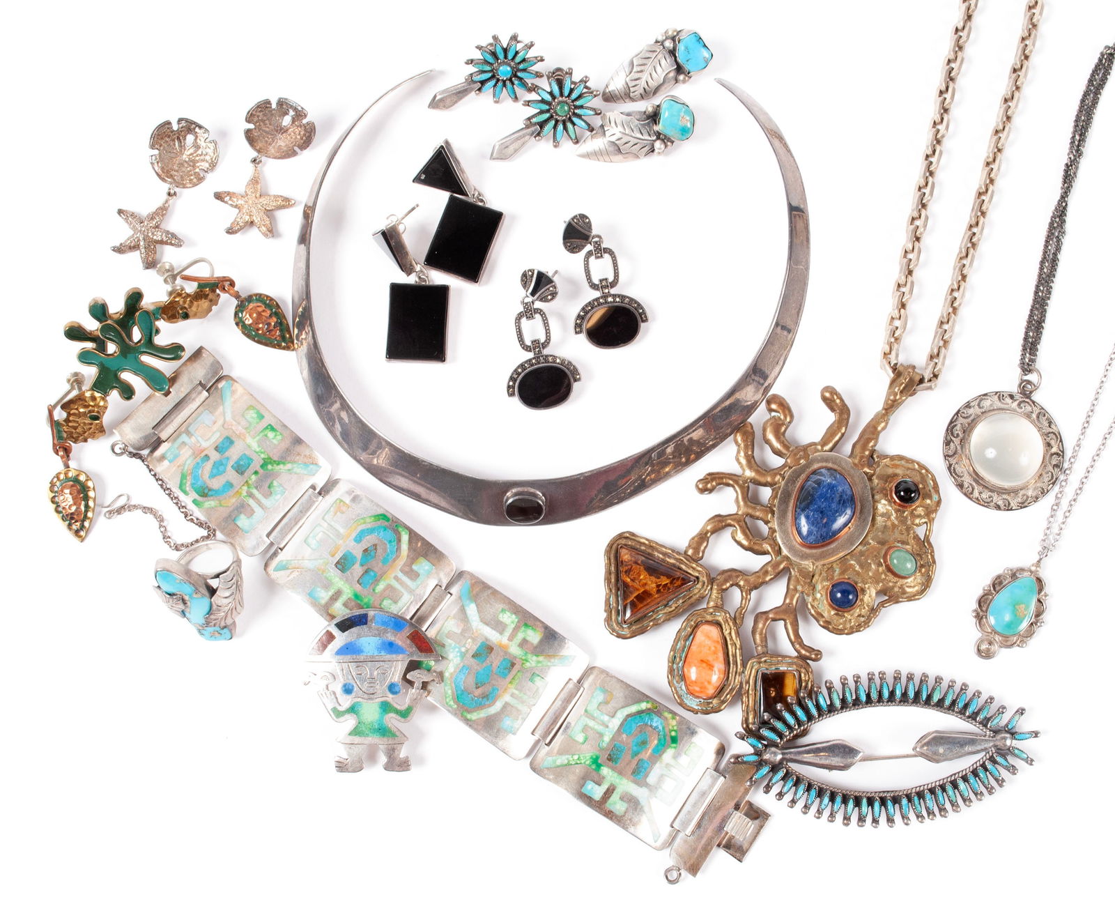 COLLECTION OF SOUTHWEST & LATIN AMERICAN SILVER JEWELRY (1 of 9)