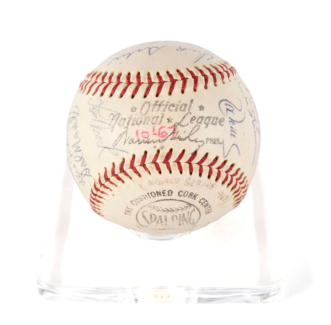1967 WORLD CHAMPION ST. LOUIS CARDINALS TEAM SIGNED BASEBALL (1 of 7)