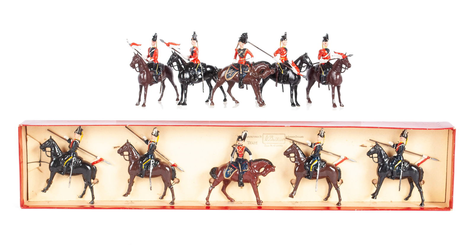 TWO SETS OF BRITAINS LEAD TOY SOLDIERS WITH BOXES (1 of 7)