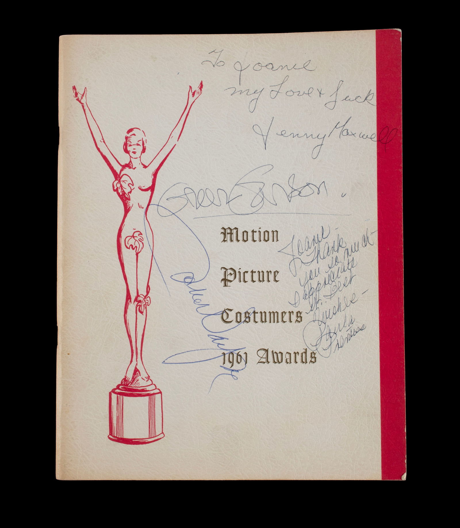 1961 MOTION PICTURE COSTUMERS AWARD PROGRAM, SIGNED (1 of 11)