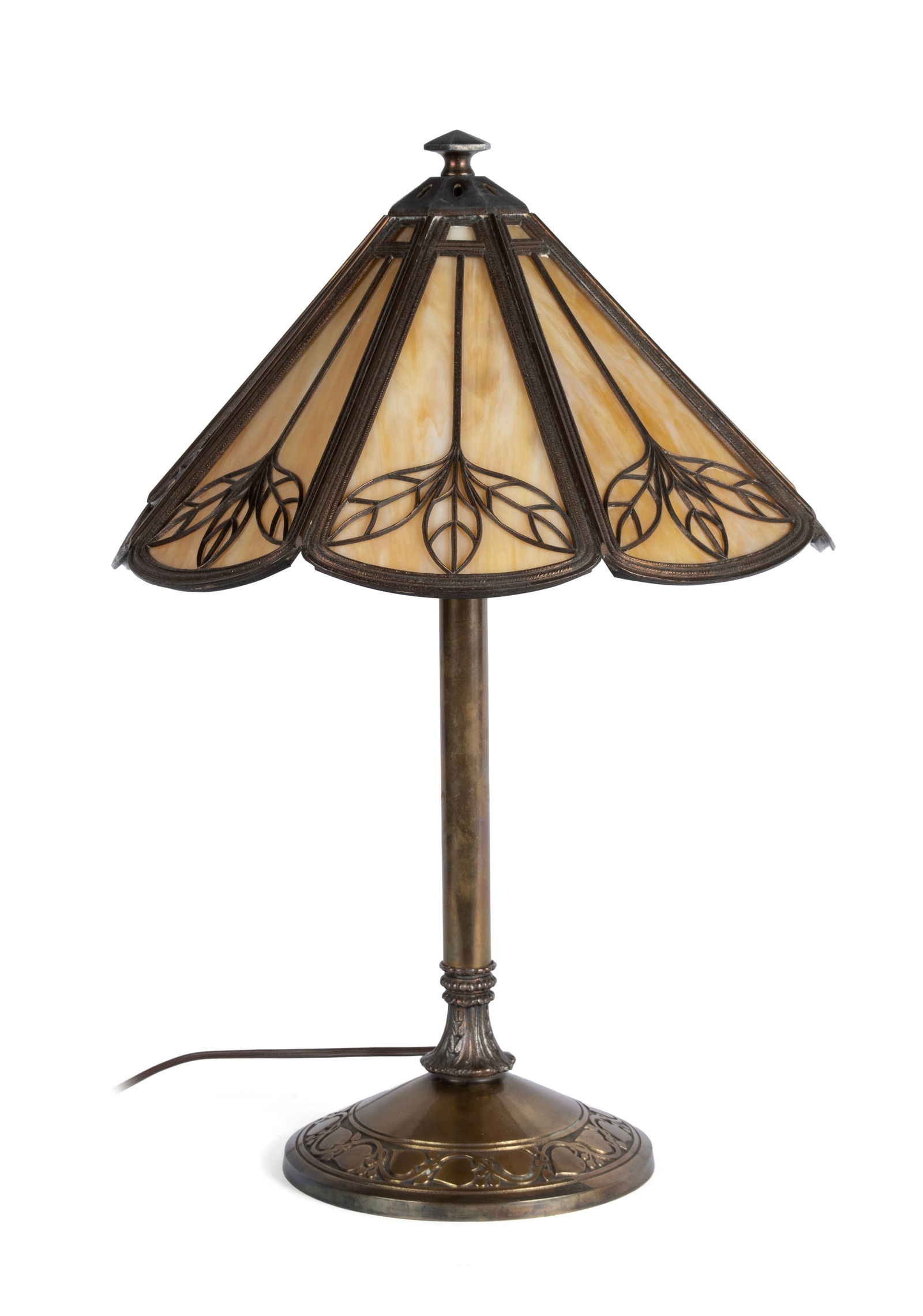 BRADLEY & HUBBARD  ART NOUVEAU SLAG GLASS DESK LAMP (1 of 9)