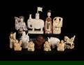 THIRTEEN ASIAN CARVED FIGURES